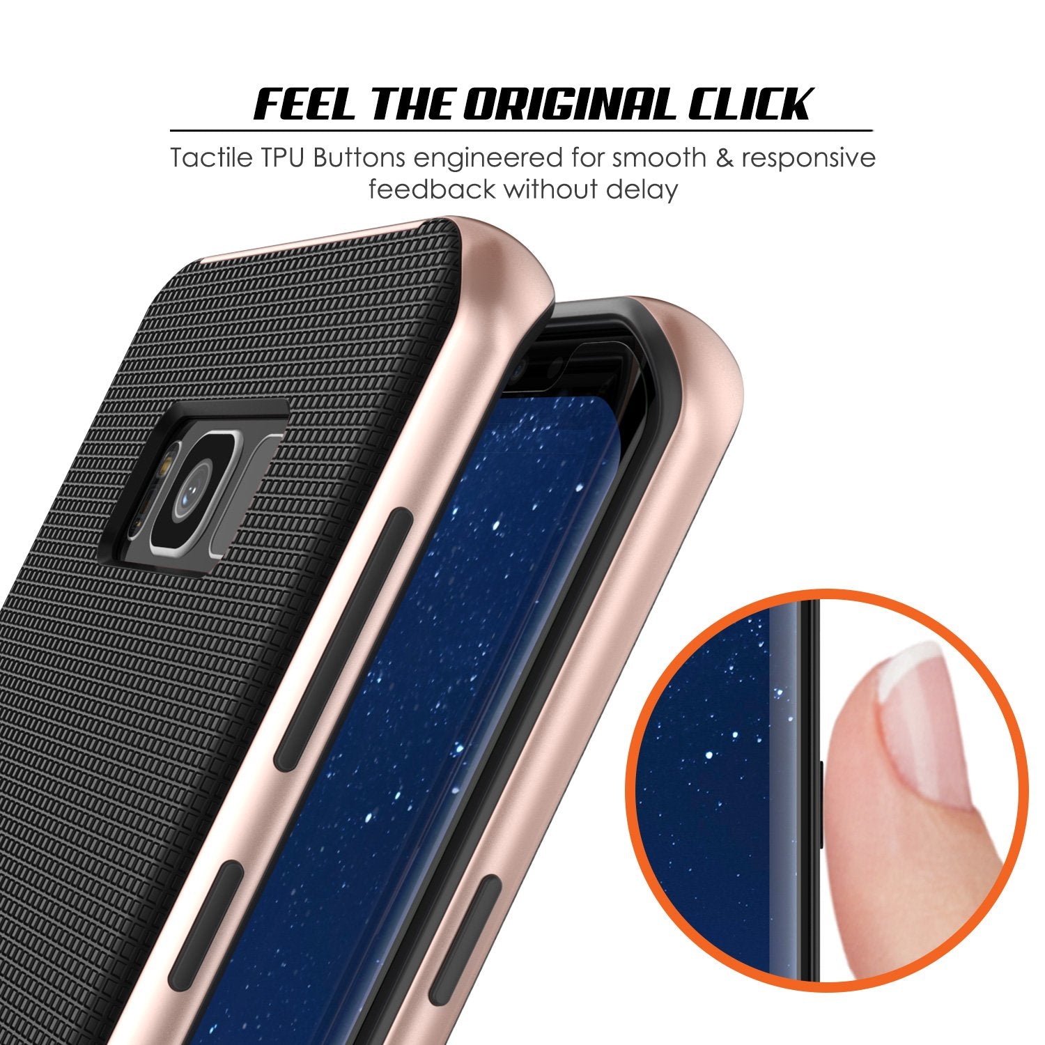 Galaxy S8 PLUS Case, PunkCase [Stealth Series] Hybrid 3-Piece Shockproof Dual Layer Cover [Non-Slip] [Soft TPU + PC Bumper] with PUNKSHIELD Screen Protector for Samsung S8+ [Rose Gold] - PunkCase NZ