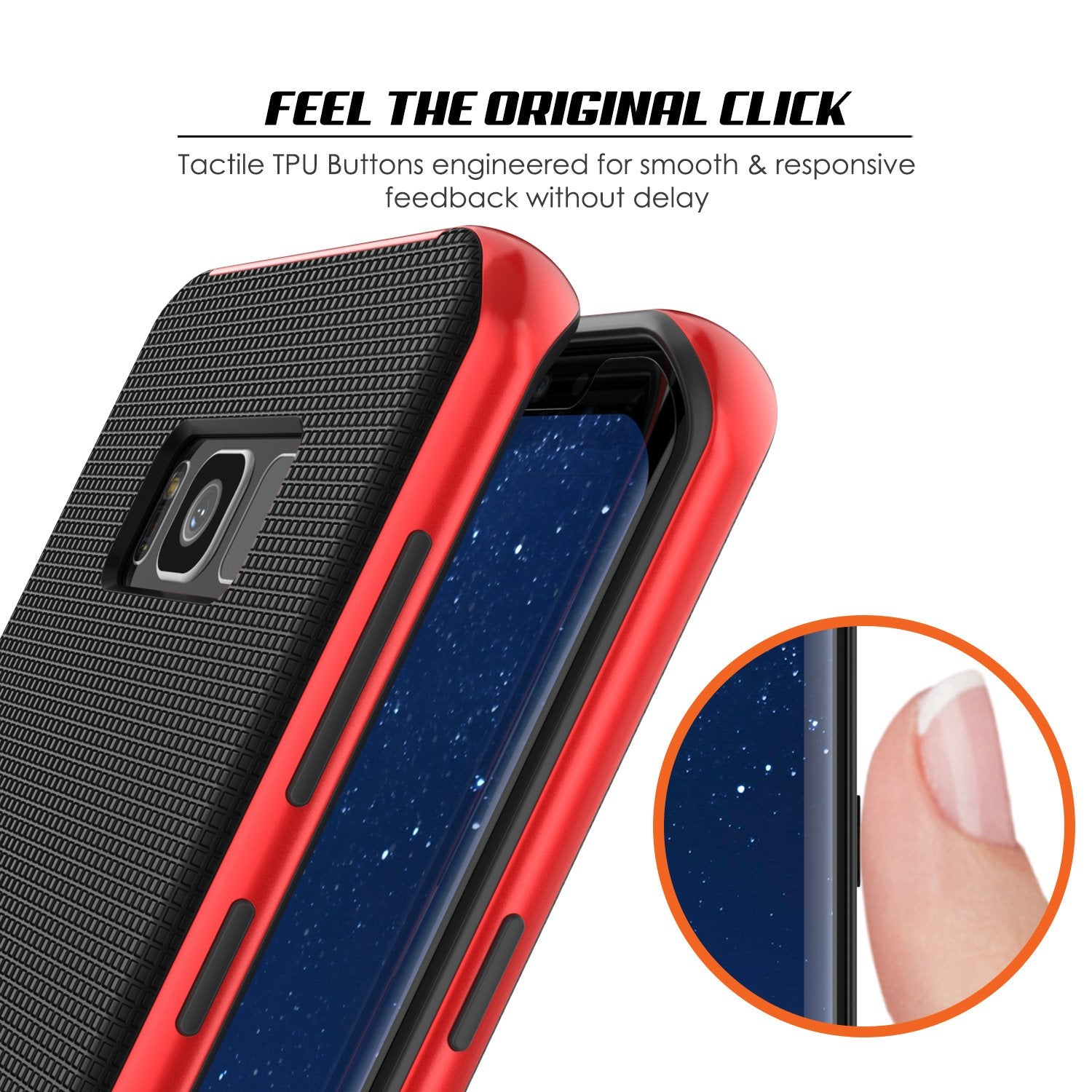 Galaxy S8 PLUS Case, PunkCase [Stealth Series] Hybrid 3-Piece Shockproof Dual Layer Cover [Non-Slip] [Soft TPU + PC Bumper] with PUNKSHIELD Screen Protector for Samsung S8+ [Red] - PunkCase NZ