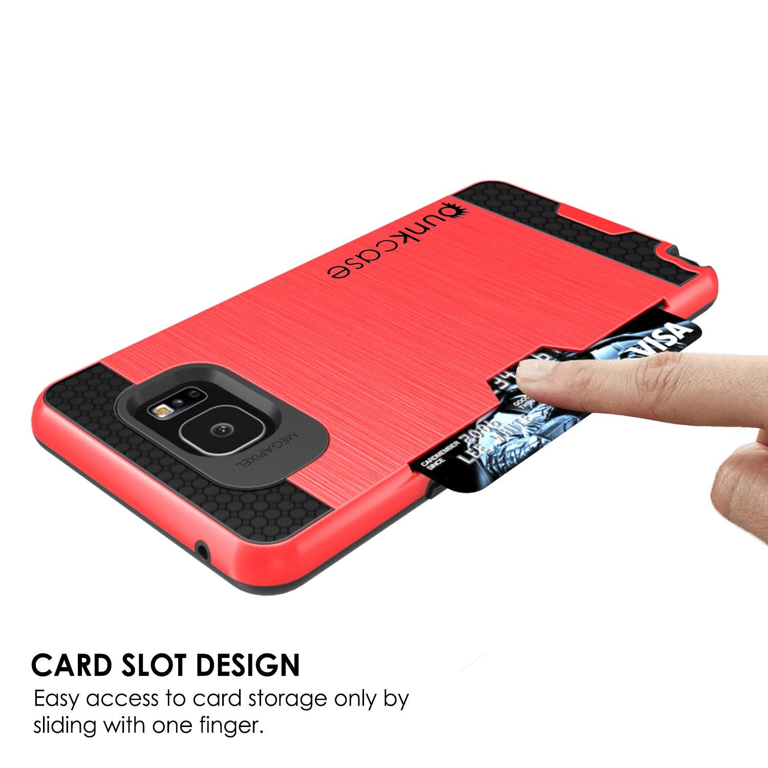 Galaxy Note 5 Case PunkCase SLOT Red Series Slim Armor Soft Cover Case w/ Tempered Glass - PunkCase NZ