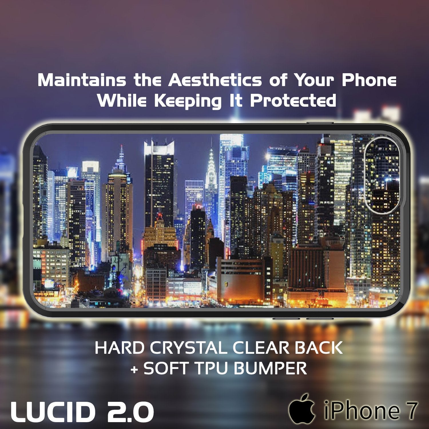 iPhone 7 Case Punkcase® LUCID 2.0 Black Series w/ PUNK SHIELD Screen Protector | Ultra Fit - PunkCase NZ