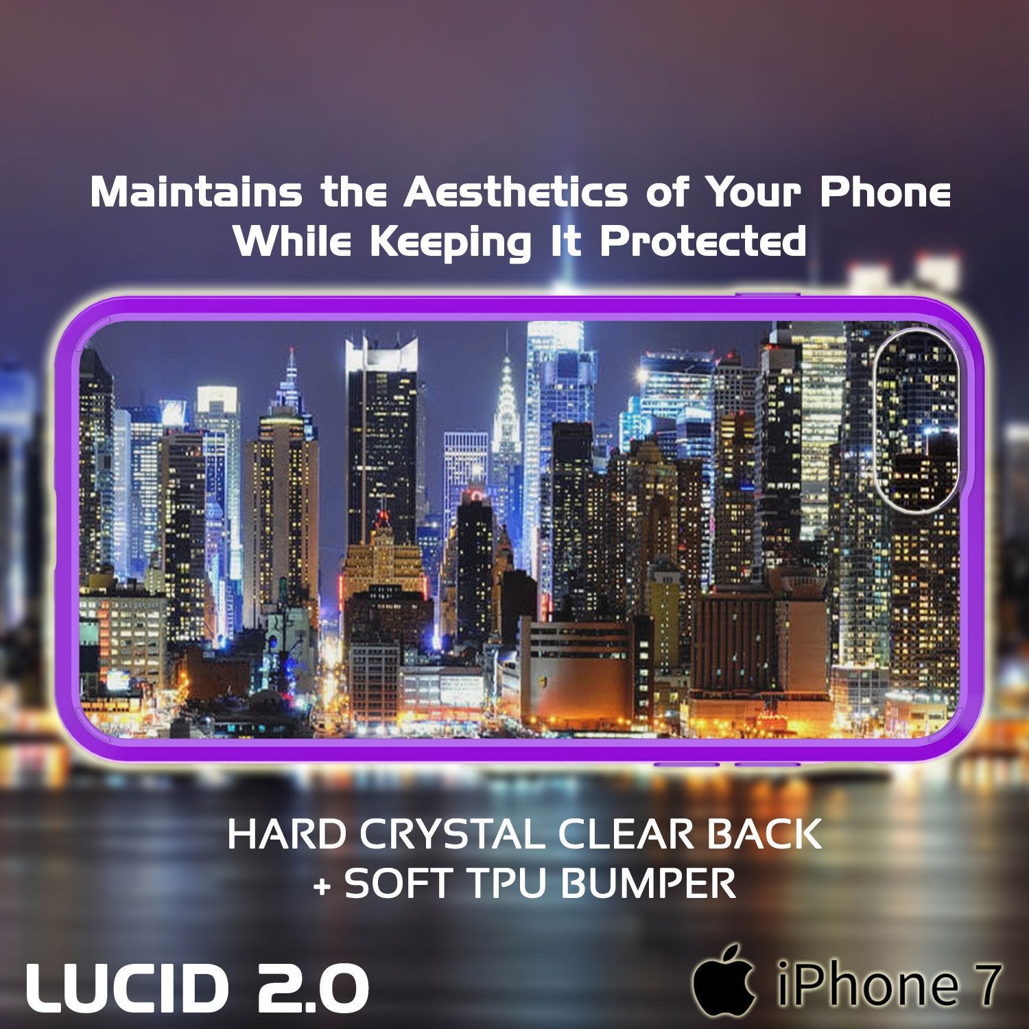 iPhone 7+ Plus Case Punkcase® LUCID 2.0 Purple Series w/ PUNK SHIELD Screen Protector | Ultra Fit - PunkCase NZ