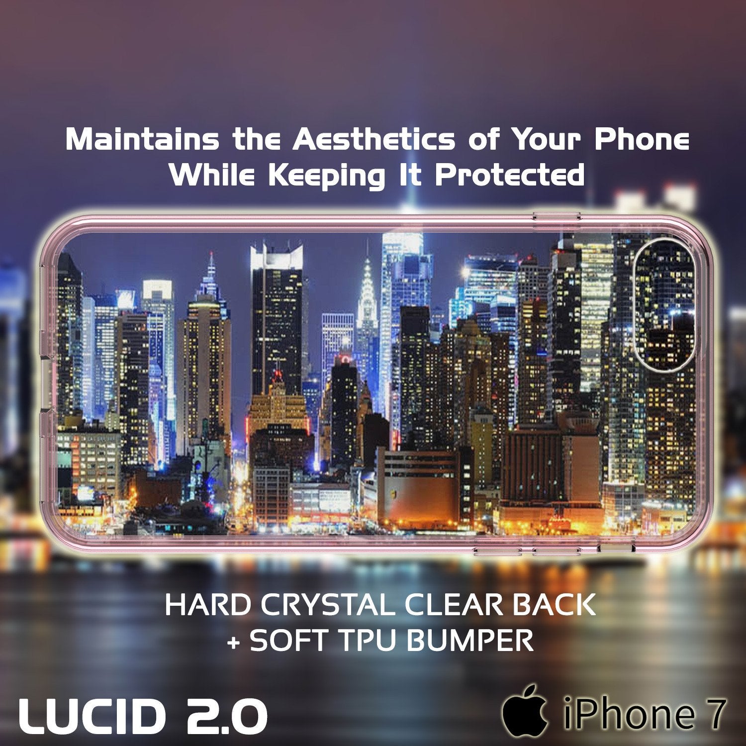 iPhone 7 Case Punkcase® LUCID 2.0 Crystal Pink Series w/ PUNK SHIELD Screen Protector | Ultra Fit - PunkCase NZ