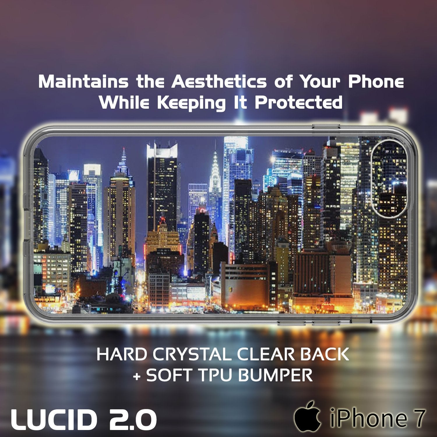 iPhone 7+ Plus Case Punkcase® LUCID 2.0 Crystal Black Series w/ SHIELD Screen Protector | Ultra Fit - PunkCase NZ