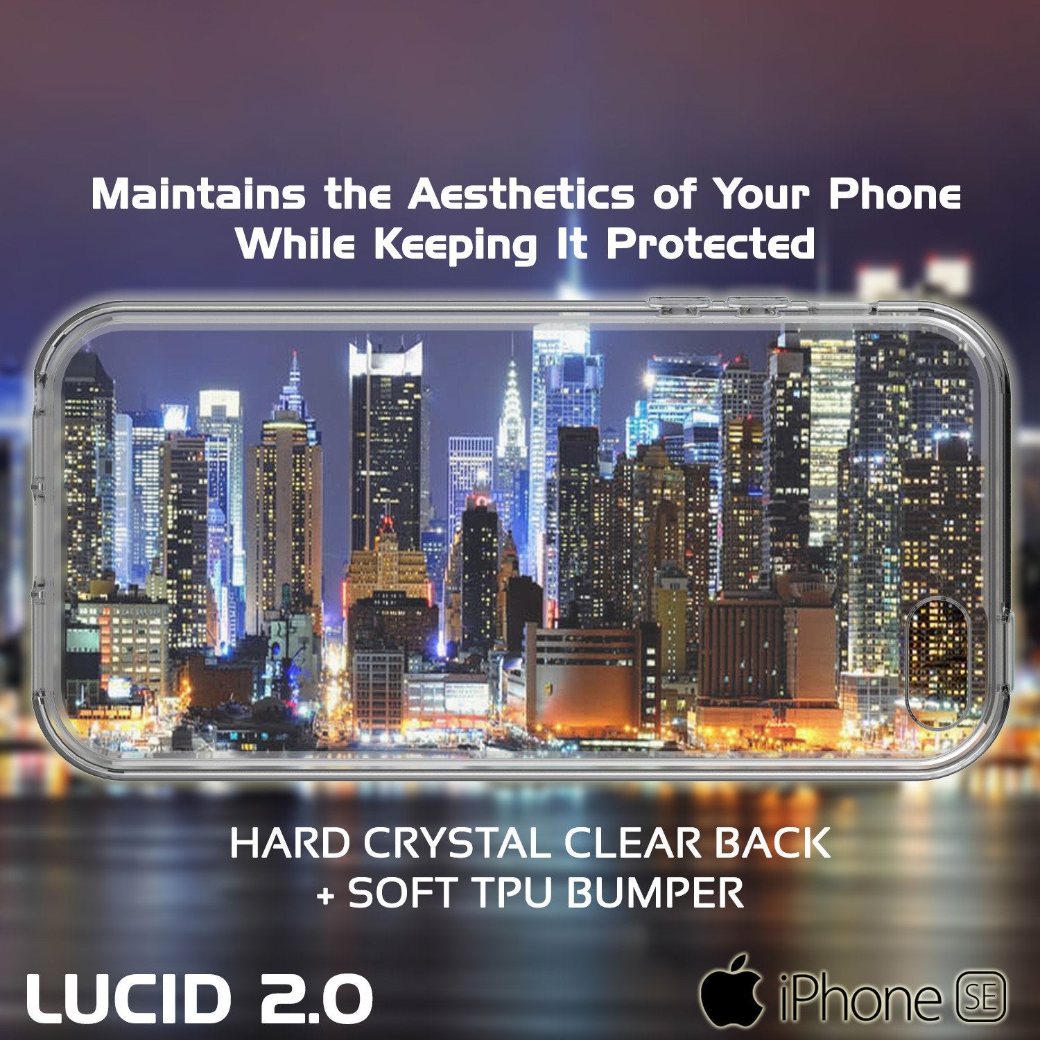 iPhone SE/5S/5 Case Punkcase® LUCID 2.0 Crystal Black Series w/ PUNK SHIELD Screen Protector | Ultra Fit - PunkCase NZ