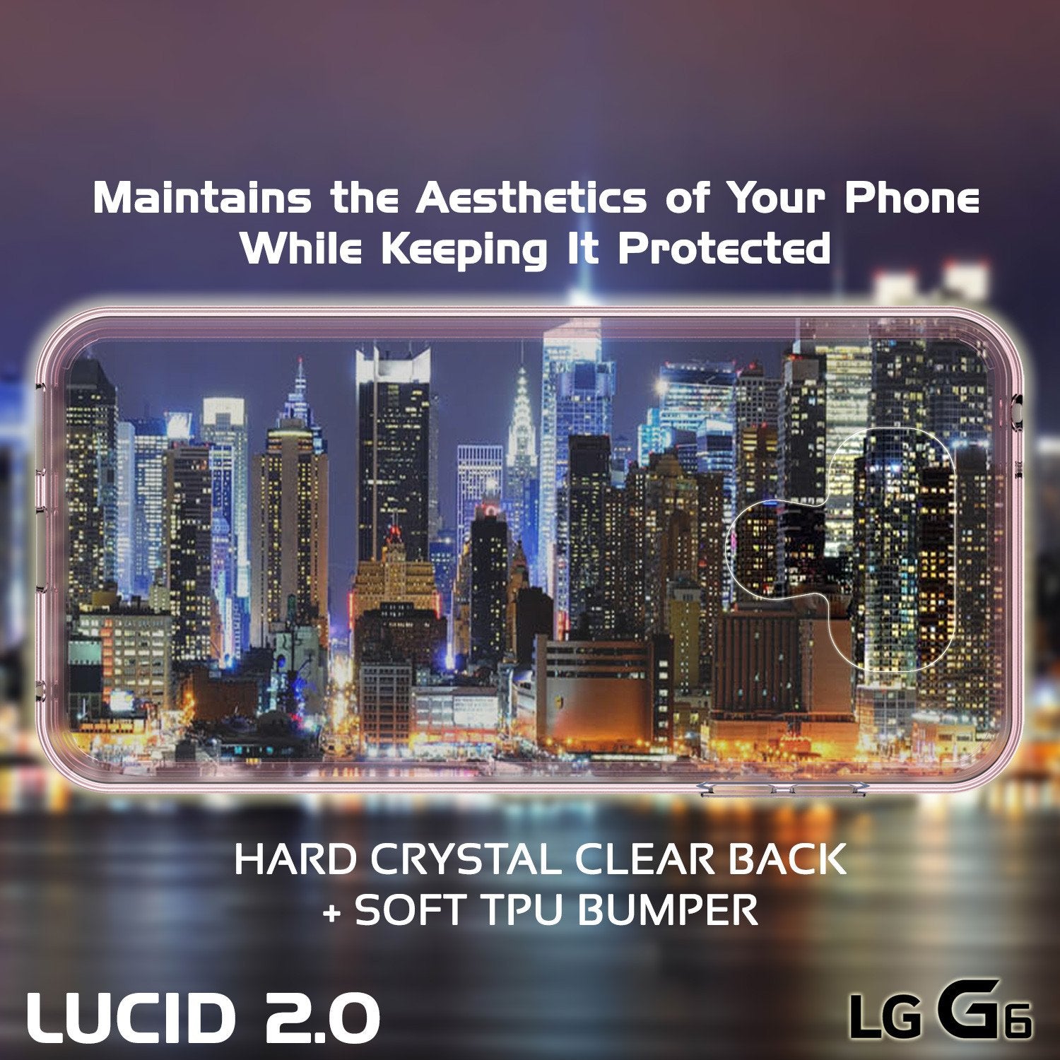 LG G6 Case Punkcase® LUCID 2.0 Crystal Pink Series w/ PUNK SHIELD Screen Protector | Ultra Fit - PunkCase NZ
