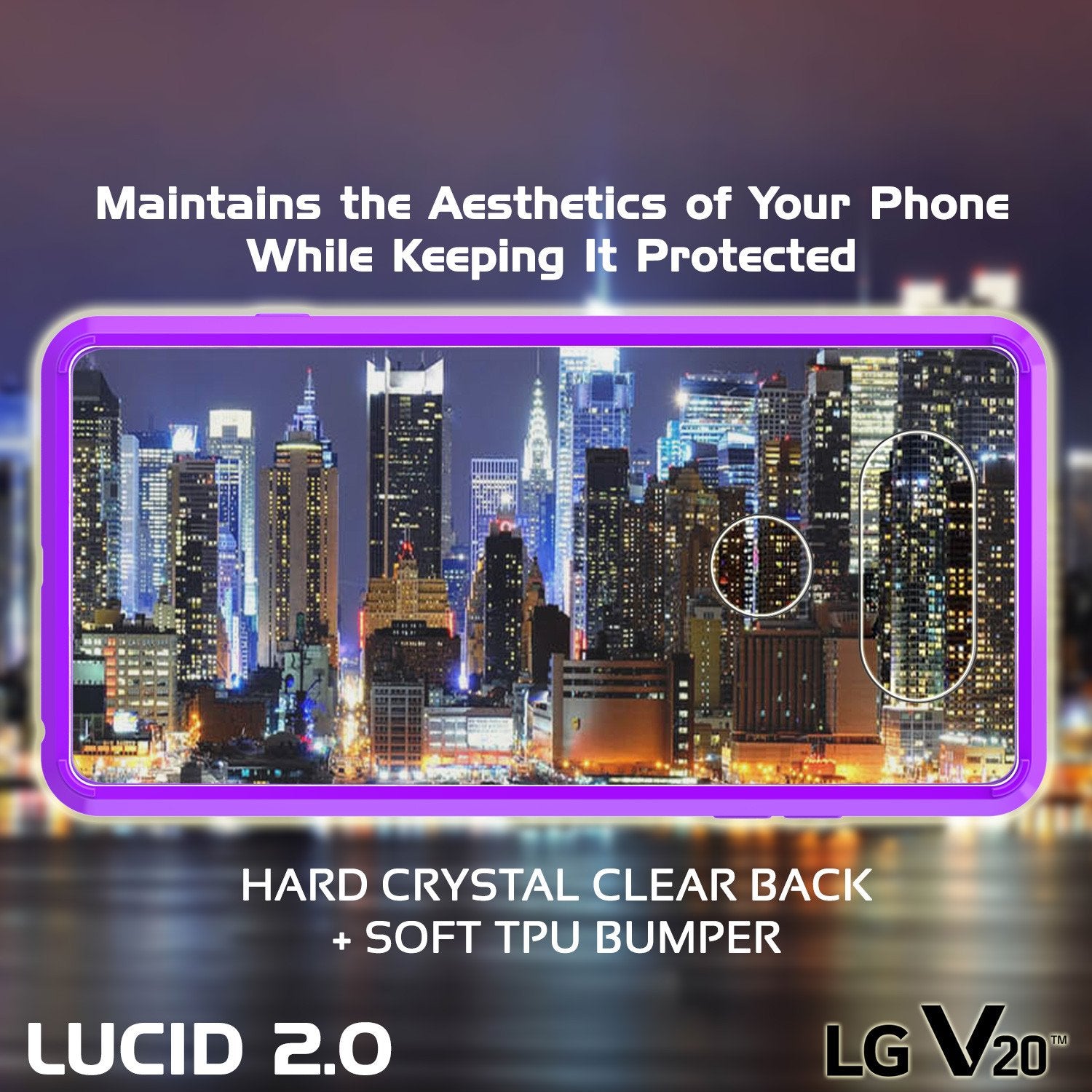 LG v20 Case Punkcase® LUCID 2.0 Purple Series w/ PUNK SHIELD Glass Screen Protector | Ultra Fit - PunkCase NZ