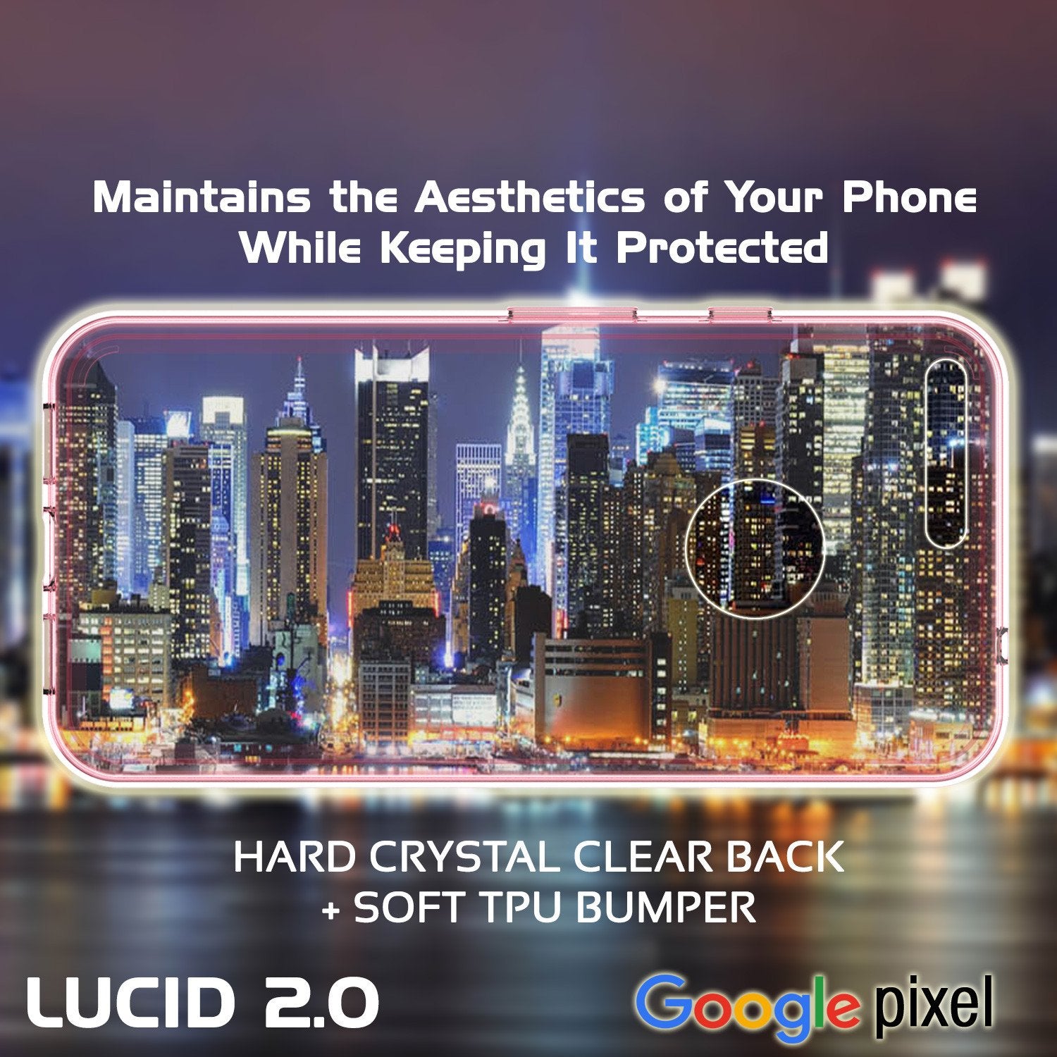 Google Pixel Case Punkcase® LUCID 2.0 Crystal Pink Series w/ PUNK SHIELD Glass Screen Protector | Ultra Fit - PunkCase NZ