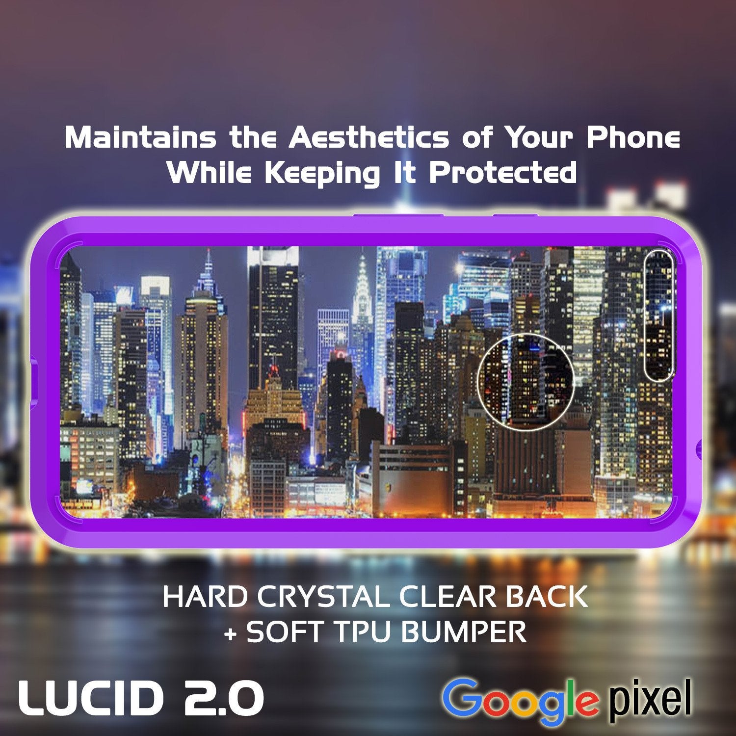 Google Pixel XL Case Punkcase® LUCID 2.0 Purple Series w/ PUNK SHIELD Glass Screen Protector | Ultra Fit - PunkCase NZ