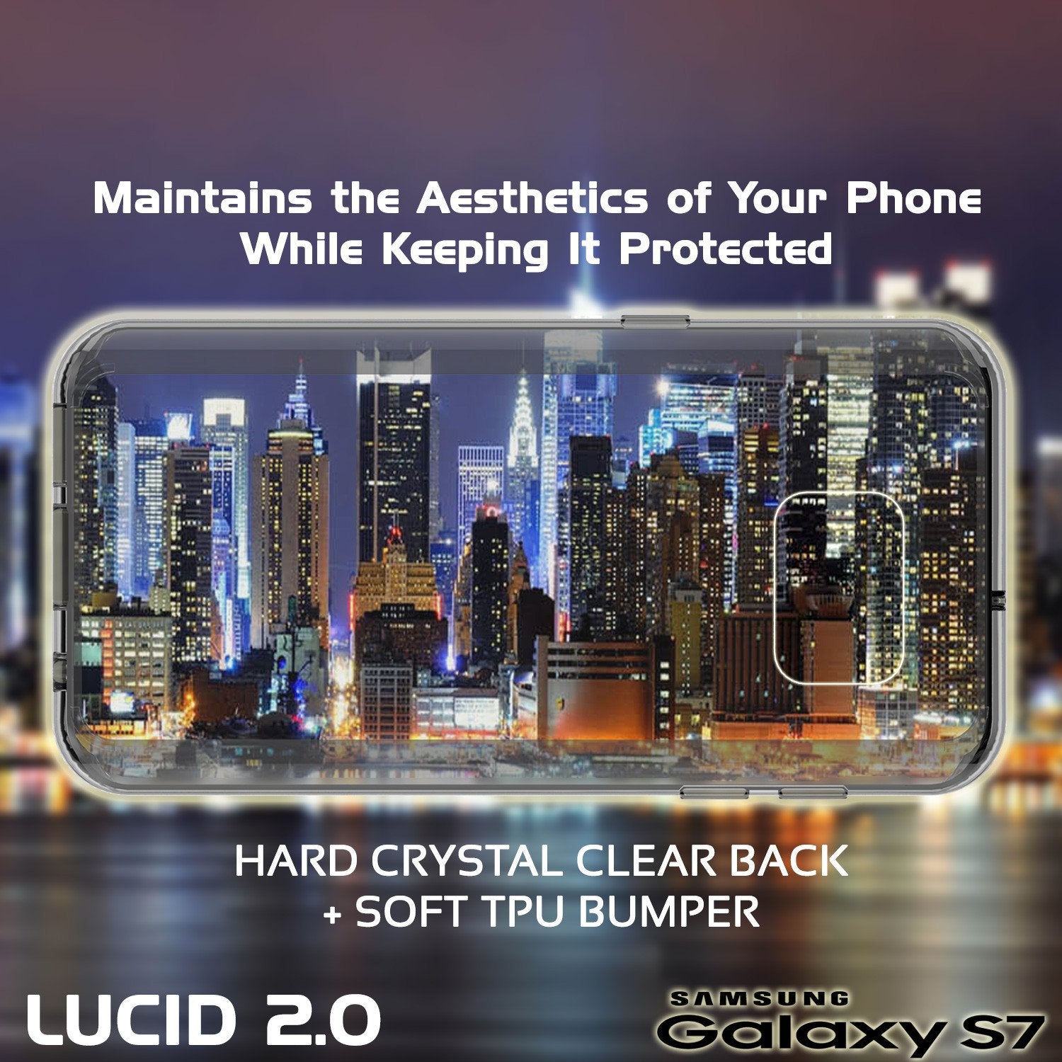 S7 Case Punkcase® LUCID 2.0 Crystal Black Series w/ PUNK SHIELD Glass Screen Protector | Ultra Fit - PunkCase NZ