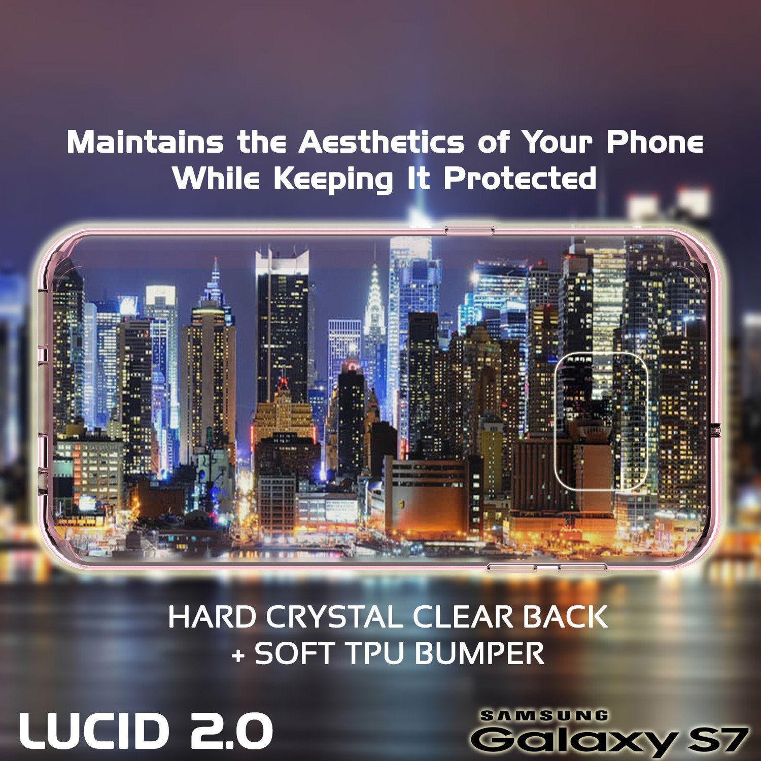 S7 Case Punkcase® LUCID 2.0 Crystal Pink Series w/ PUNK SHIELD Glass Screen Protector | Ultra Fit - PunkCase NZ