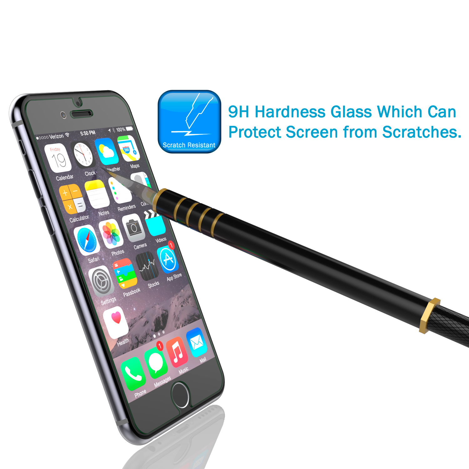 iPhone 6/6s Plus Clear Punkcase Glass SHIELD Tempered Glass Screen Protector 0.33mm Thick 9H Glass - PunkCase NZ