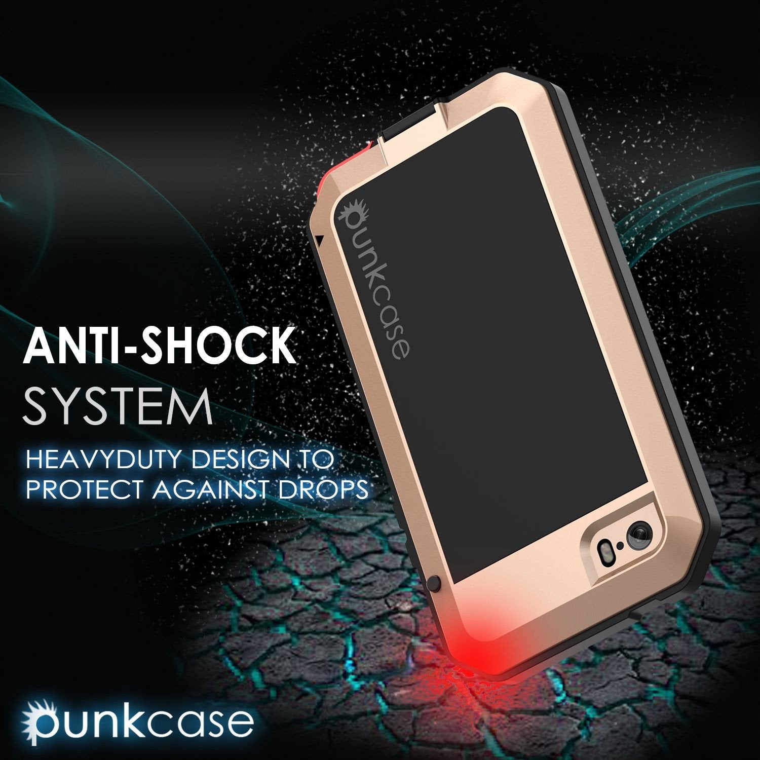 iPhone SE/5/5s Case, Punkcase® METALLIC Series GOLD w/ TEMPERED GLASS | Aluminum Frame - PunkCase NZ