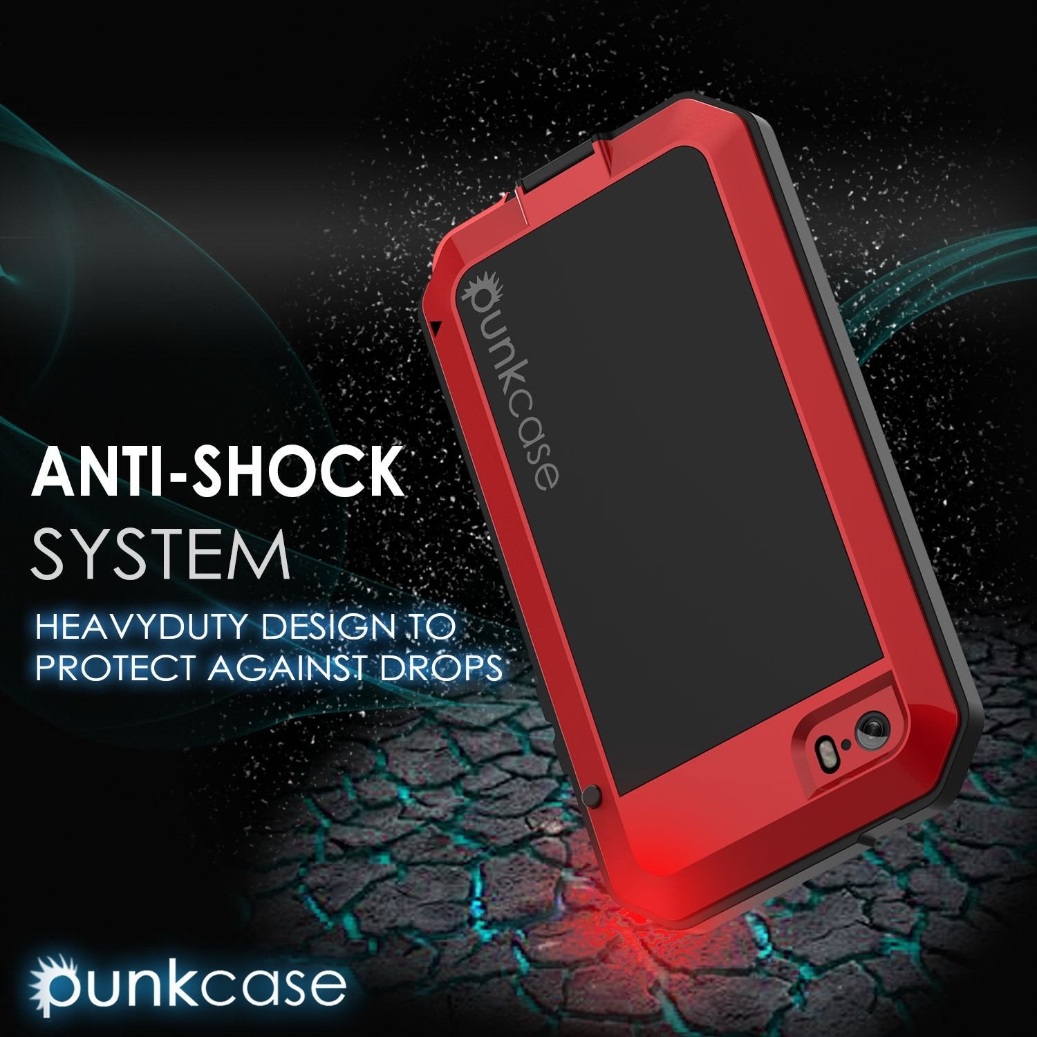 iPhone SE/5/5s Case, Punkcase® METALLIC Series RED w/ TEMPERED GLASS | Aluminum Frame - PunkCase NZ