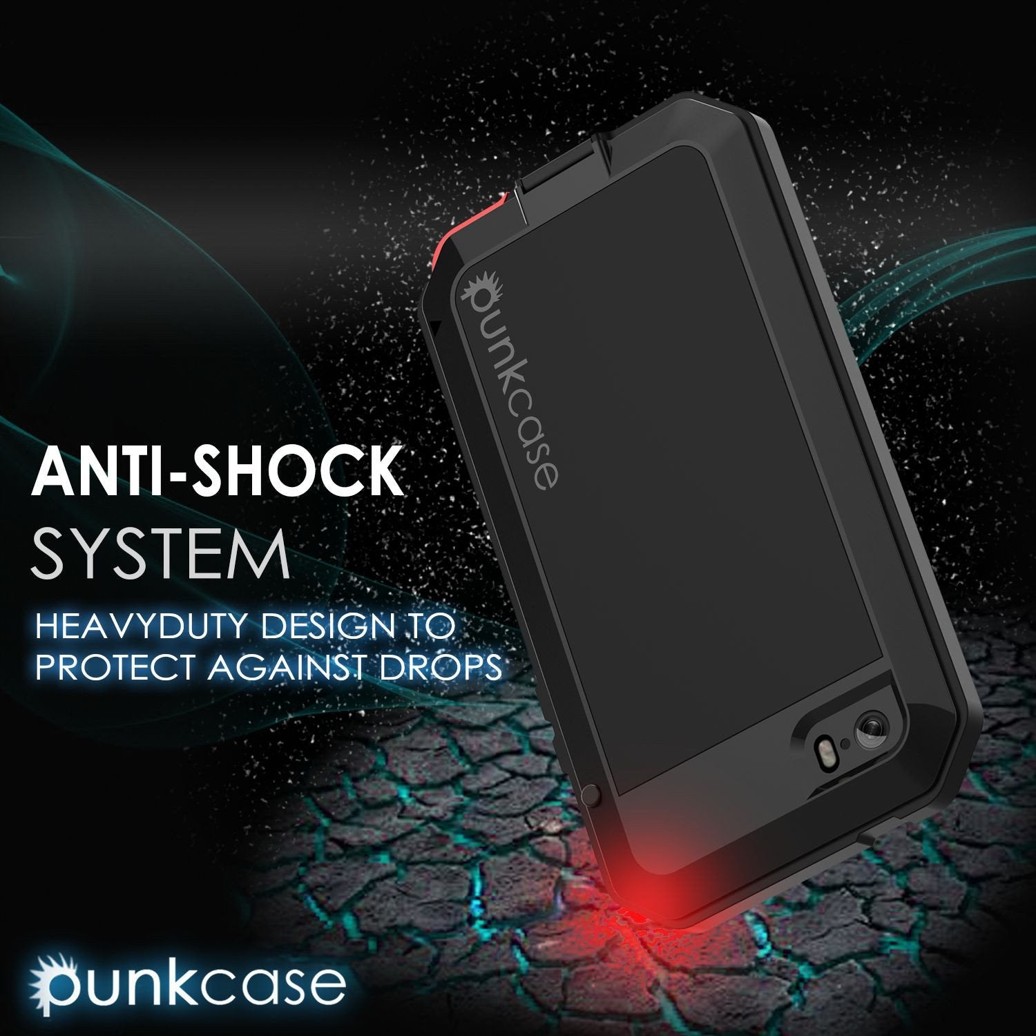 iPhone SE/5/5s Case, Punkcase® METALLIC Series BLACK w/ TEMPERED GLASS | Aluminum Frame - PunkCase NZ