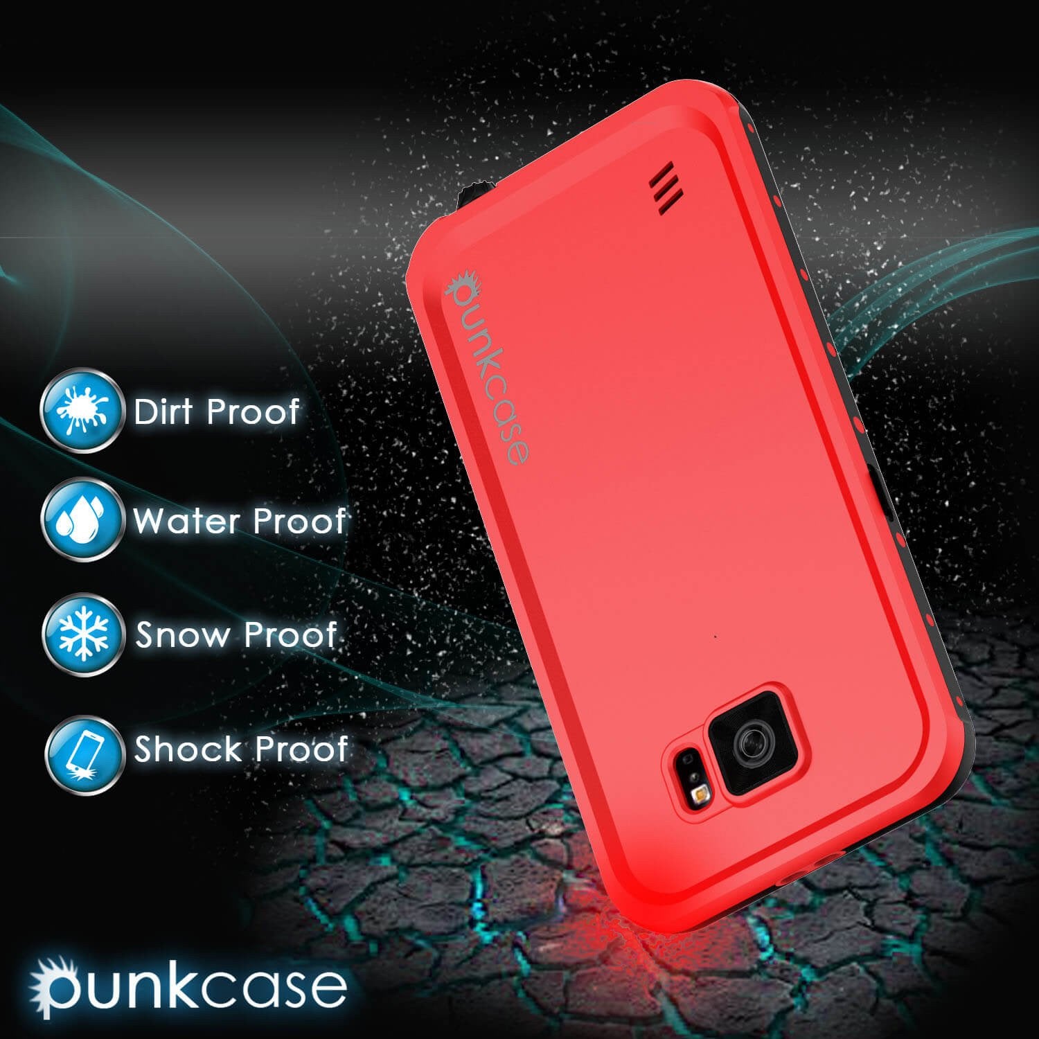 Galaxy S6 Waterproof Case PunkCase StudStar Red Thin 6.6ft Underwater IP68 Shock/Dirt/Snow Proof - PunkCase NZ