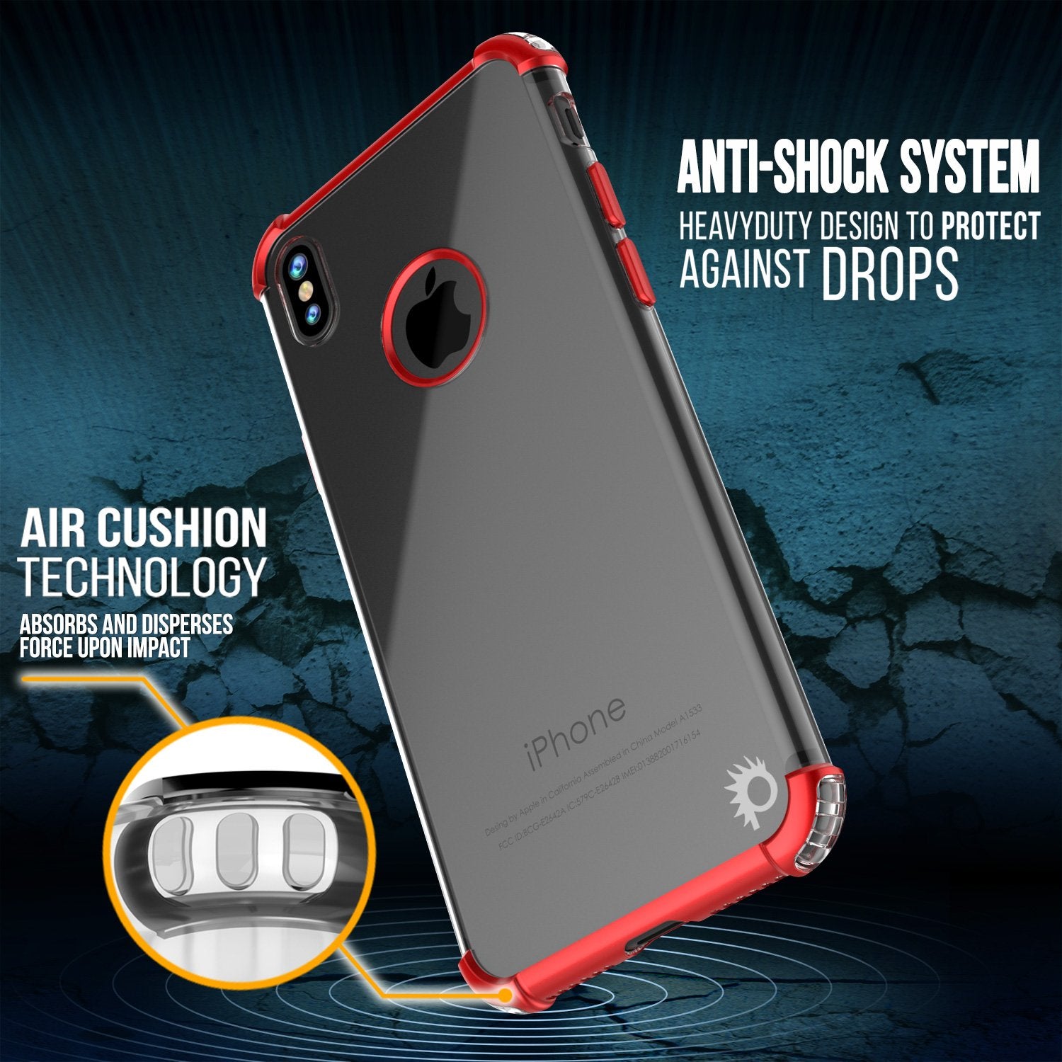 iPhone X Case, Punkcase [BLAZE SERIES] Protective Cover W/ PunkShield Screen Protector [Shockproof] [Slim Fit] for Apple iPhone 10 [Red] - PunkCase NZ