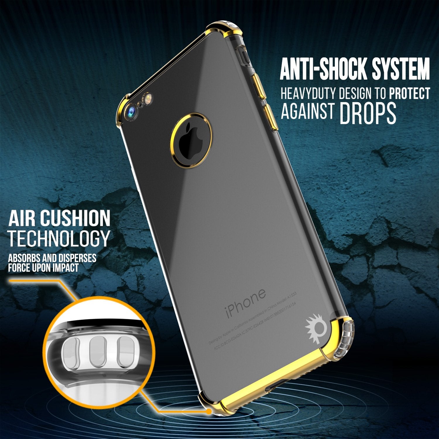 iPhone 7 Case, Punkcase [BLAZE SERIES] Protective Cover W/ PunkShield Screen Protector [Shockproof] [Slim Fit] for Apple iPhone [Gold] - PunkCase NZ