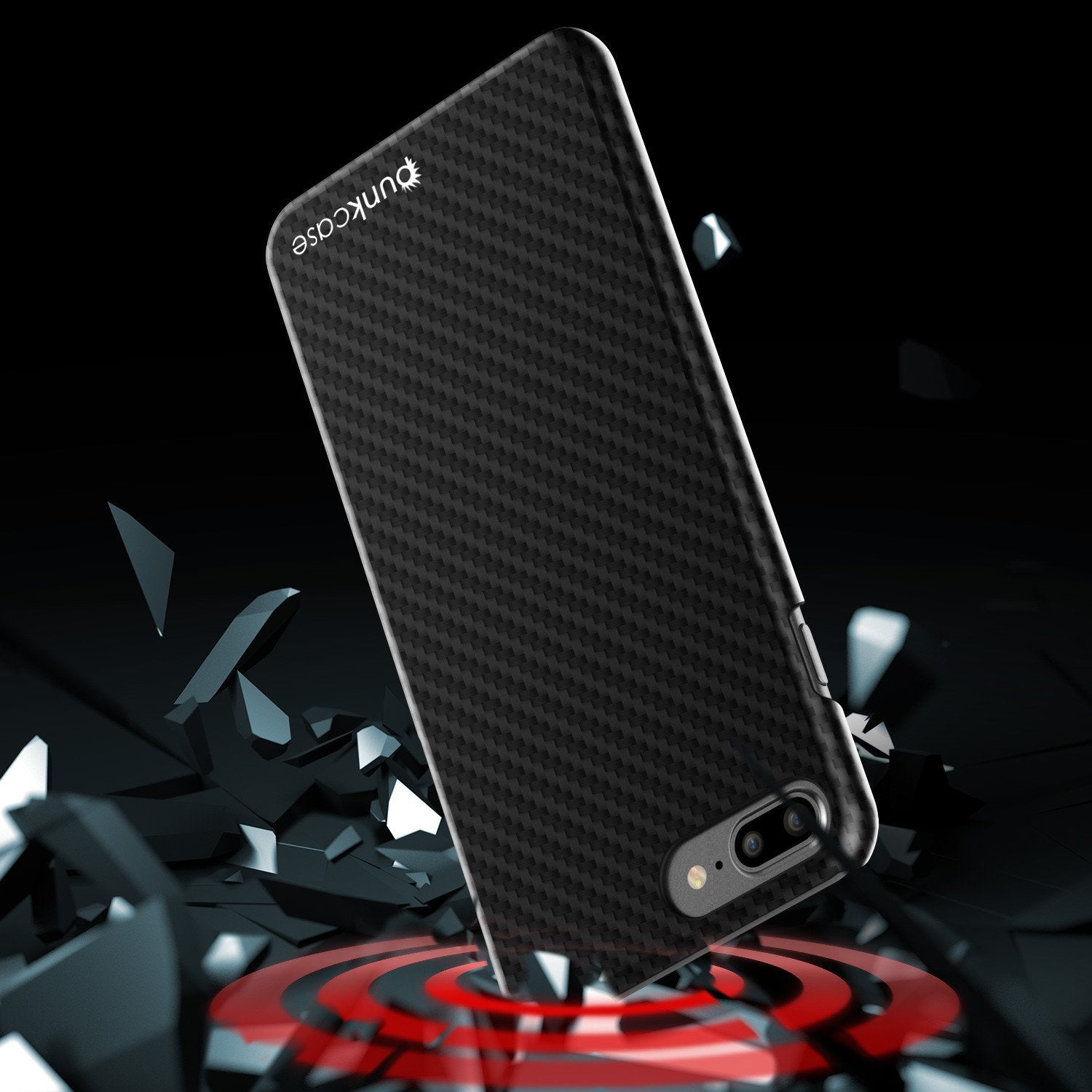 iPhone 8+ Plus Case - Punkcase CarbonShield Jet Black - PunkCase NZ