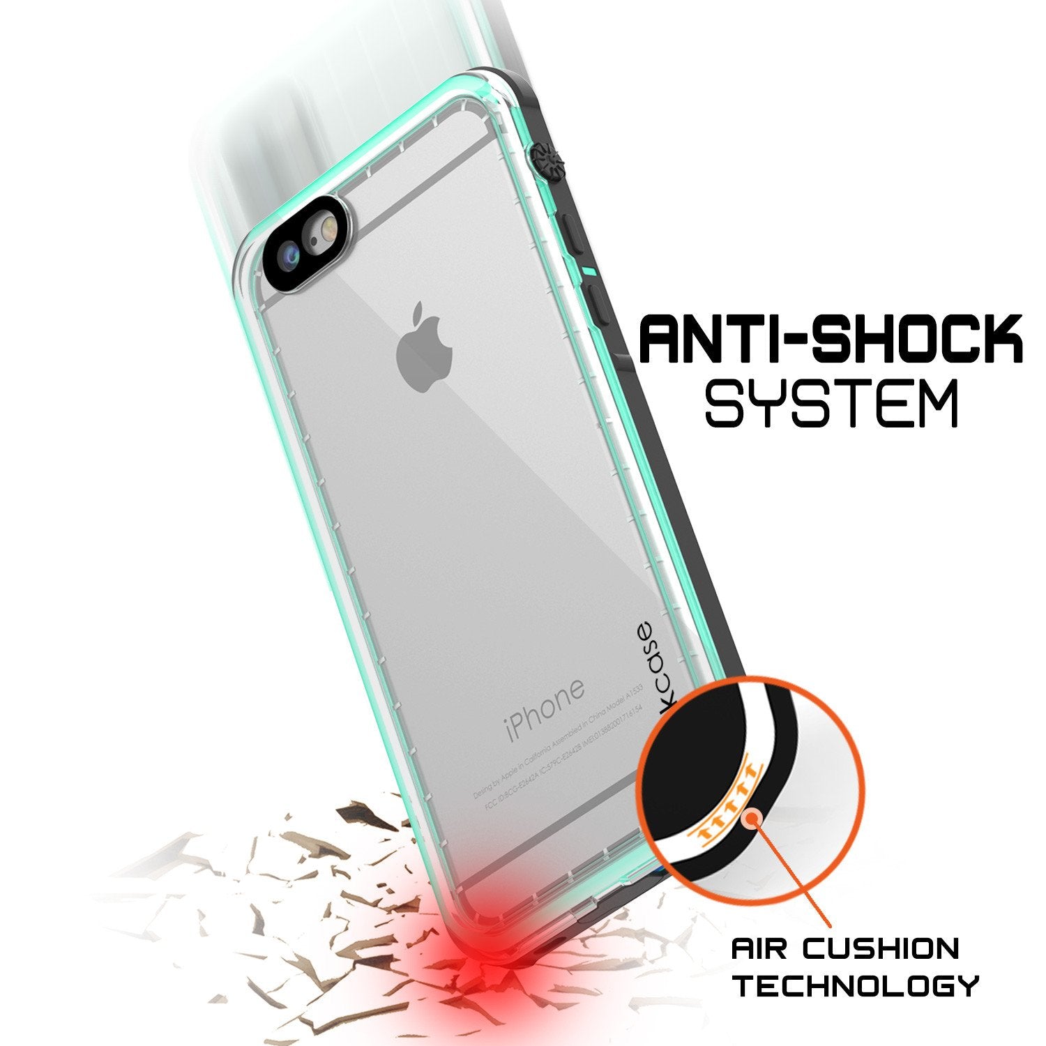 Apple iPhone 7 Waterproof Case, PUNKcase CRYSTAL Teal W/ Attached Screen Protector  | Warranty - PunkCase NZ