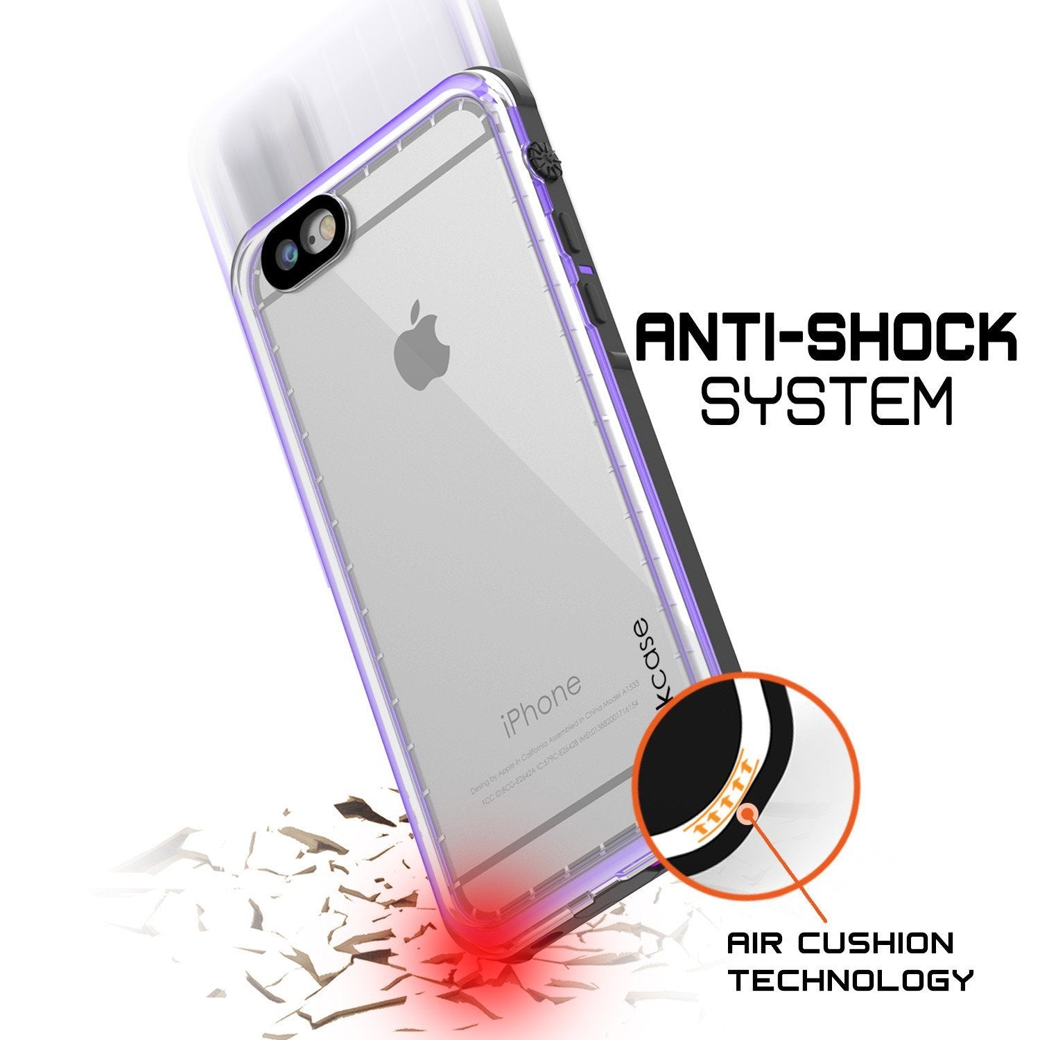 Apple iPhone 8 Waterproof Case, PUNKcase CRYSTAL Purple W/ Attached Screen Protector  | Warranty - PunkCase NZ