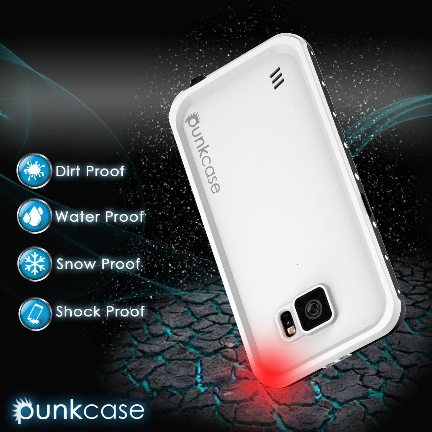 Galaxy S6 Waterproof Case, Punkcase StudStar White Thin 6.6ft Underwater IP68 Shock/Dirt/Snow Proof - PunkCase NZ