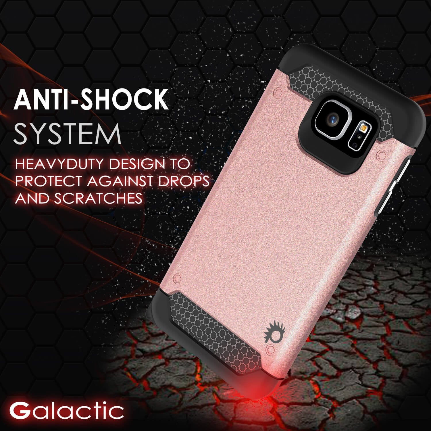 Galaxy s6 Case PunkCase Galactic Rose Gold Series Slim Armor Soft Cover Case w/ Tempered Glass - PunkCase NZ