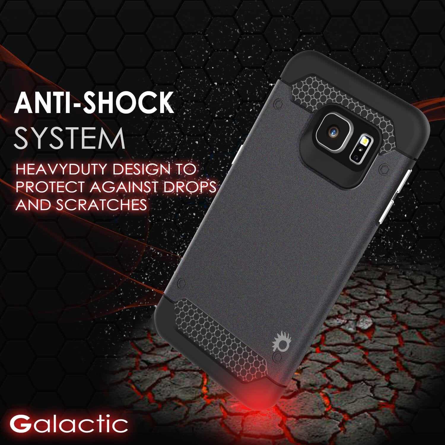 Galaxy s6 EDGE Case PunkCase Galactic Black Series Slim Armor Soft Cover w/ Screen Protector - PunkCase NZ
