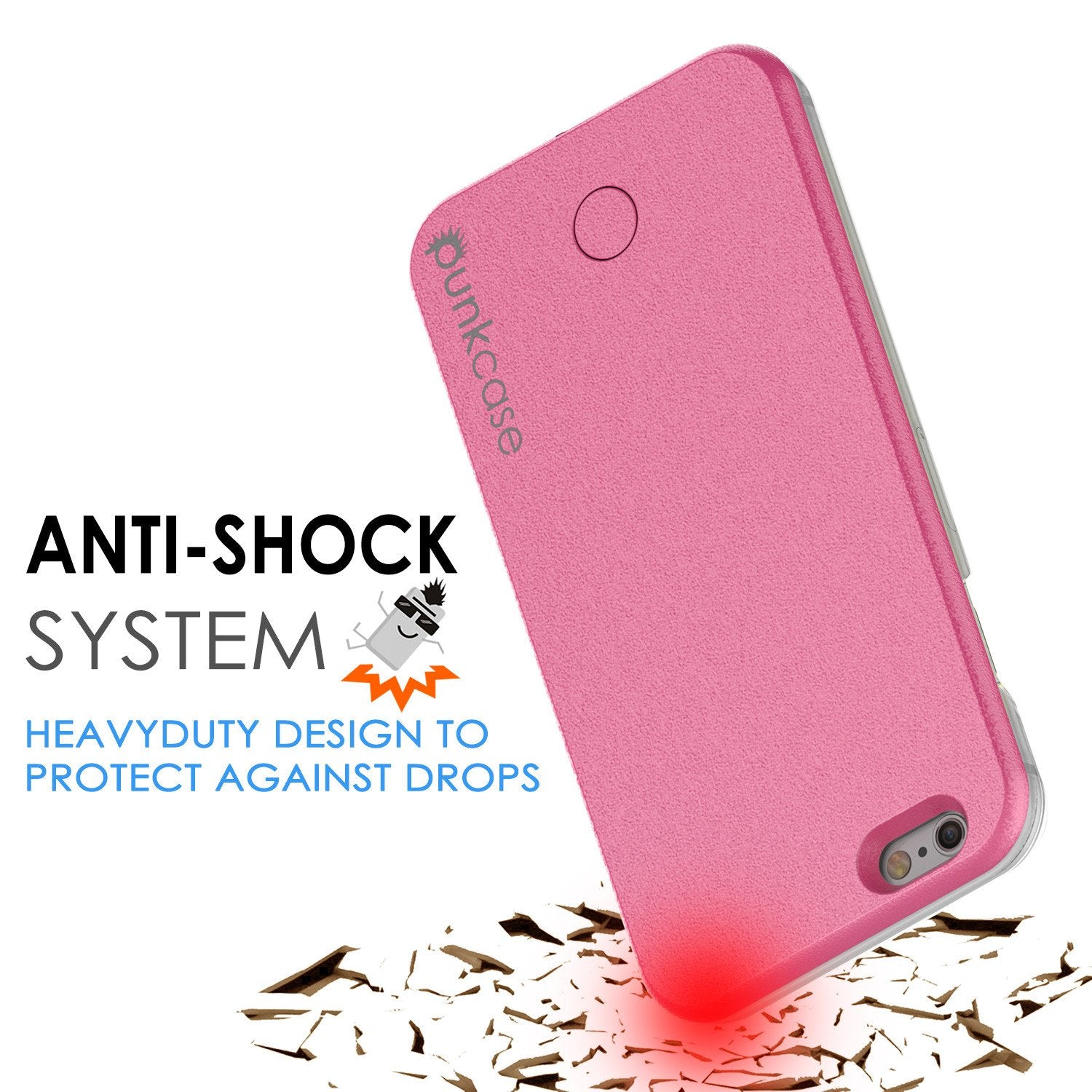 iPhone 6+/6S+ Plus Punkcase LED Light Case Light Illuminated Case, Pink W/  Battery Power Bank - PunkCase NZ