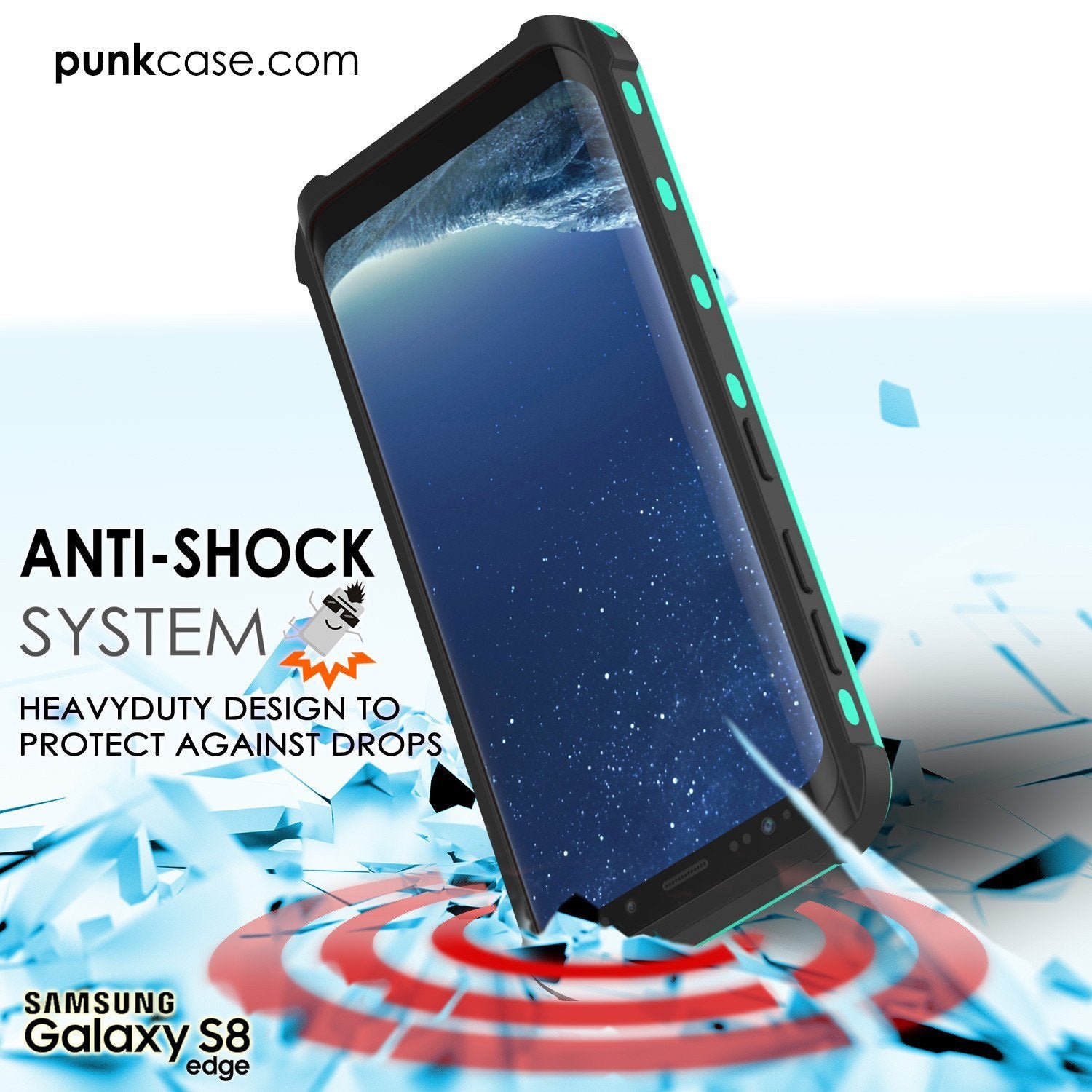 Protector [PURPLE]Galaxy S8 Waterproof Case, Punkcase [KickStud Series] [Slim Fit] [IP68 Certified] [Shockproof] [Snowproof] Armor Cover [Teal] - PunkCase NZ