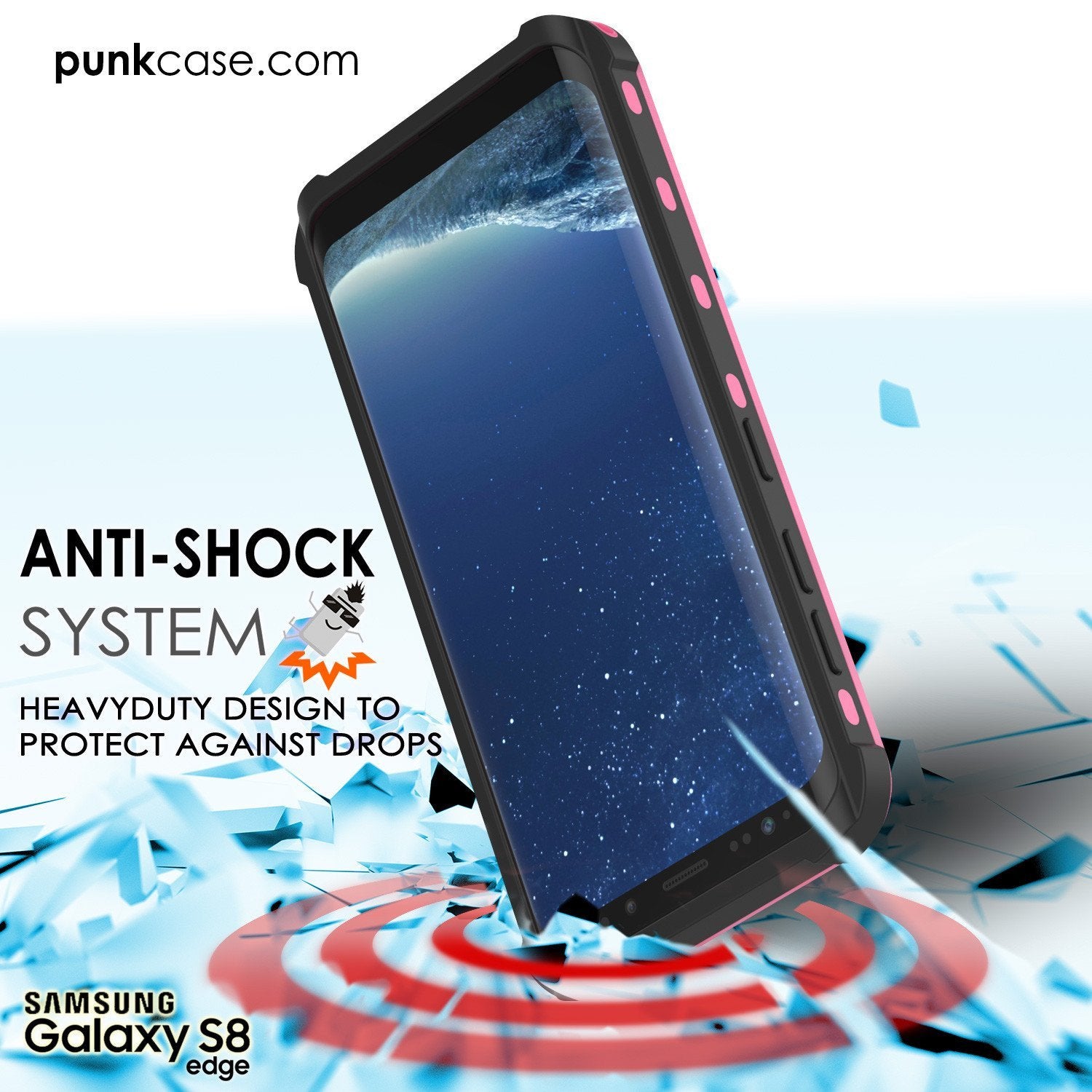 Protector [PURPLE]Galaxy S8 Waterproof Case, Punkcase [KickStud Series] [Slim Fit] [IP68 Certified] [Shockproof] [Snowproof] Armor Cover [Pink] - PunkCase NZ