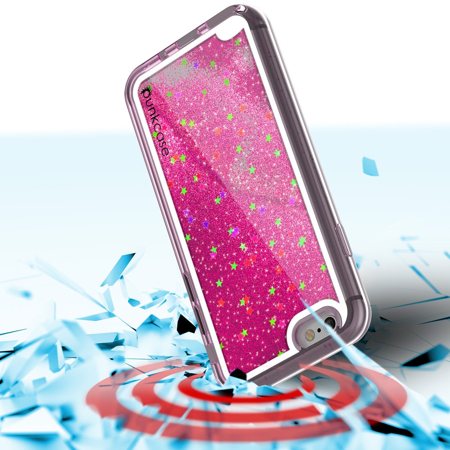 iPhone 7 Case, PunkCase LIQUID Pink Series, Protective Dual Layer Floating Glitter Cover - PunkCase NZ