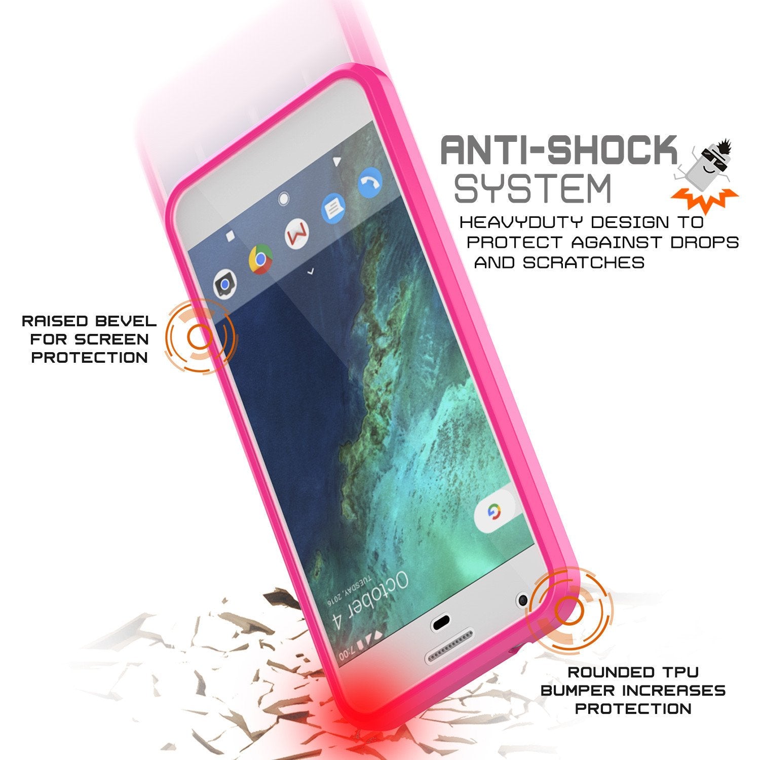Google Pixel XL Case Punkcase® LUCID 2.0 Pink Series w/ PUNK SHIELD Glass Screen Protector | Ultra Fit - PunkCase NZ