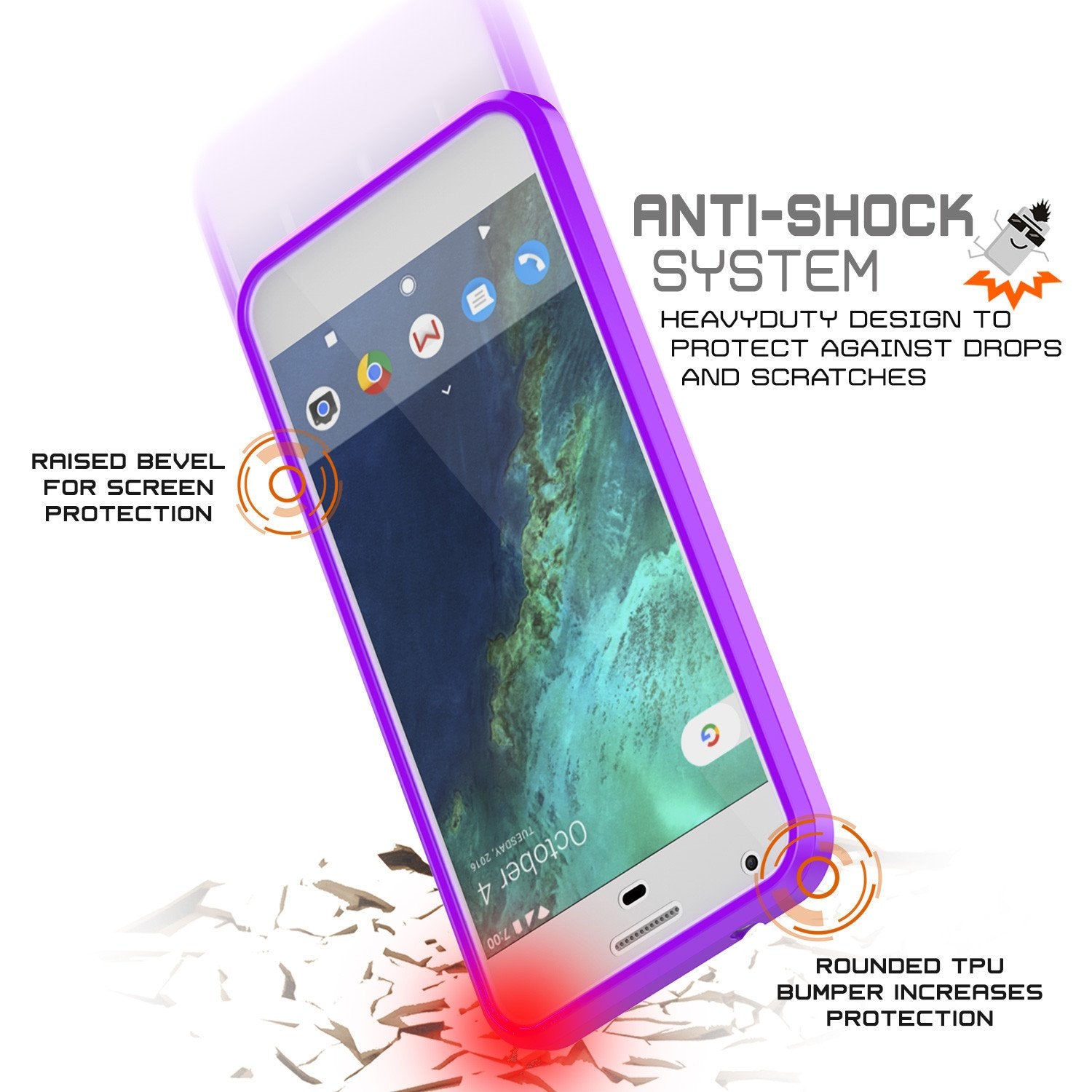 Google Pixel XL Case Punkcase® LUCID 2.0 Purple Series w/ PUNK SHIELD Glass Screen Protector | Ultra Fit - PunkCase NZ