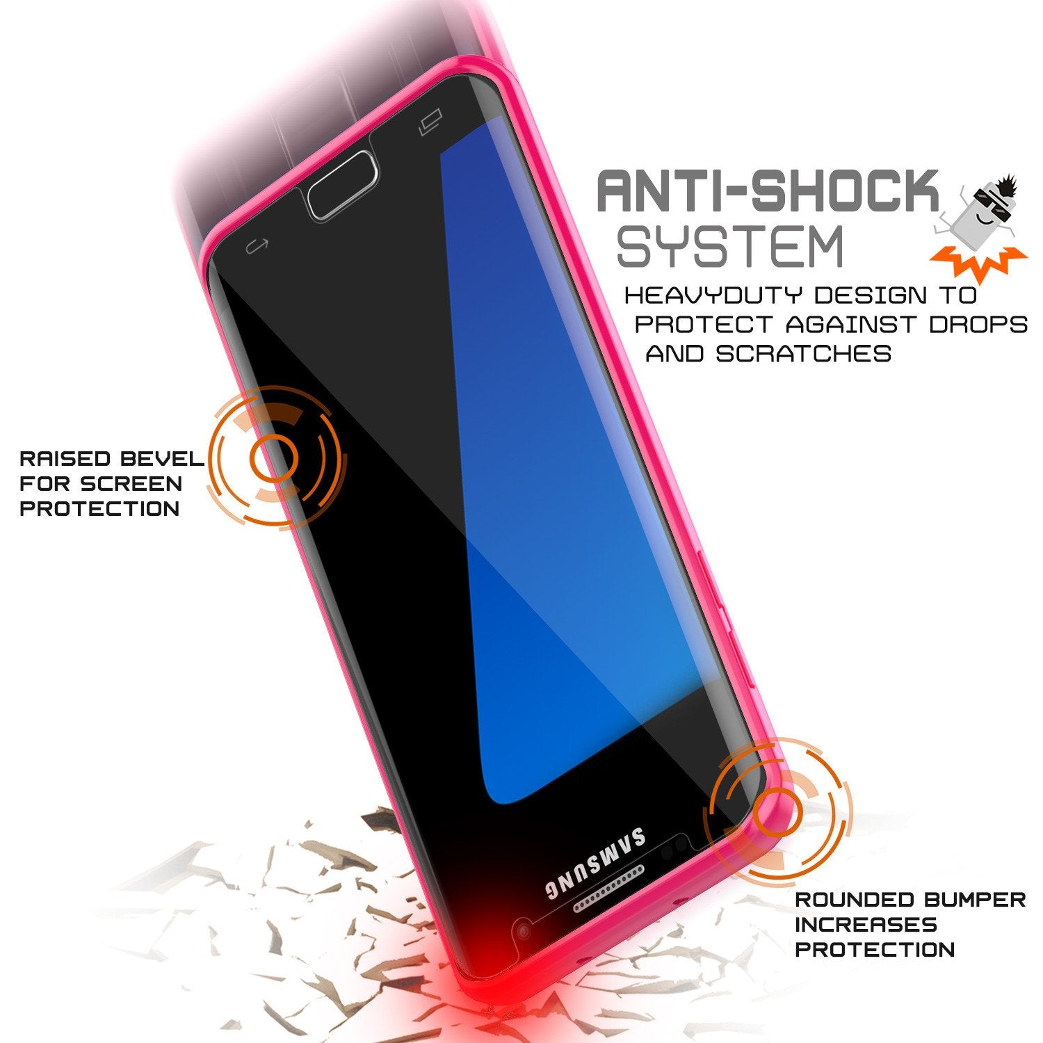 S7 Edge Case Punkcase® LUCID 2.0 Pink Series w/ PUNK SHIELD Screen Protector | Ultra Fit - PunkCase NZ