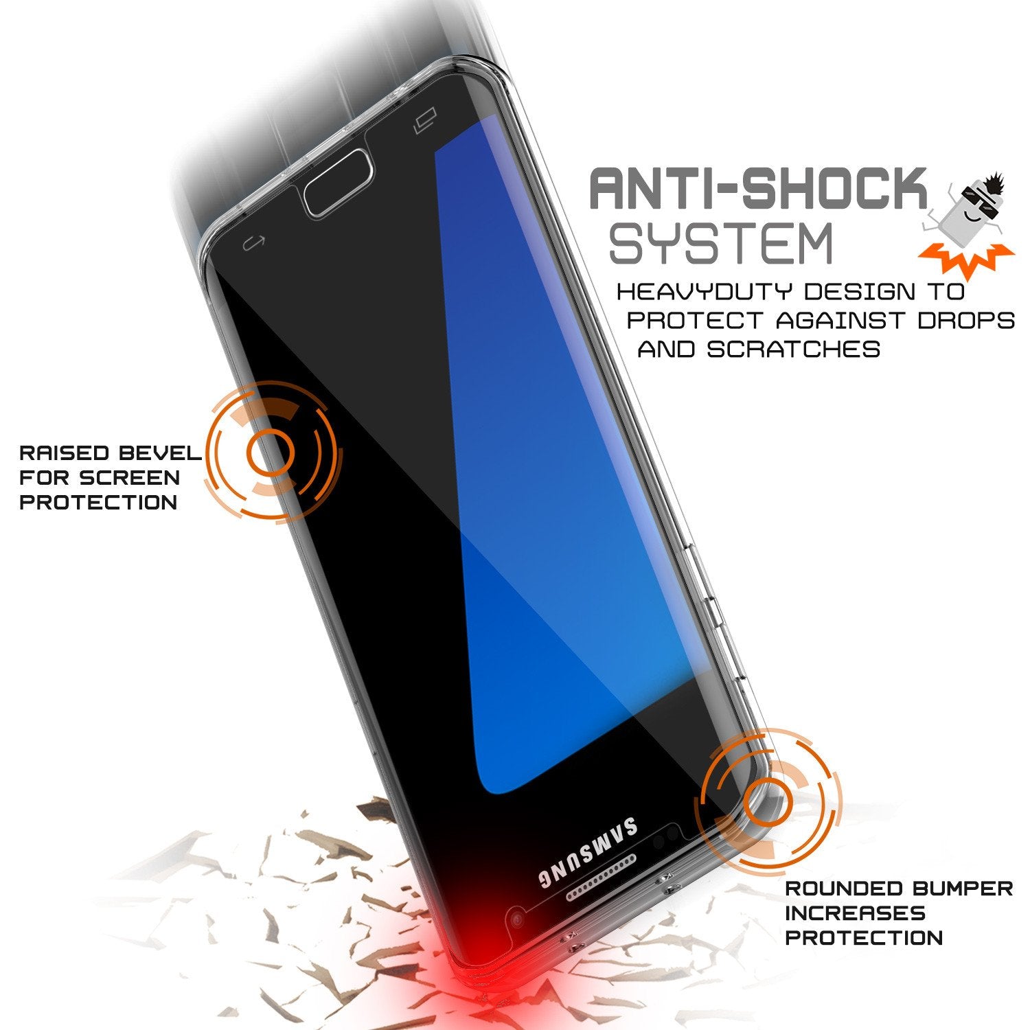 S7 Edge Case Punkcase® LUCID 2.0 Clear Series w/ PUNK SHIELD Screen Protector | Ultra Fit - PunkCase NZ