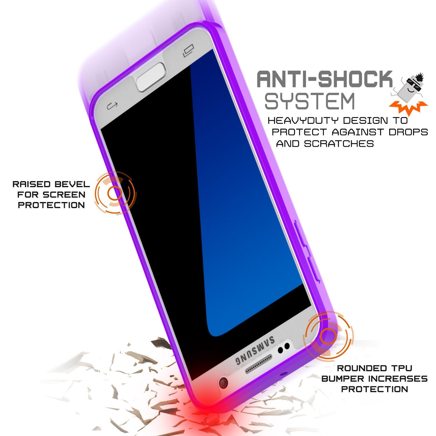S7 Case Punkcase® LUCID 2.0 Purple Series w/ PUNK SHIELD Glass Screen Protector | Ultra Fit - PunkCase NZ