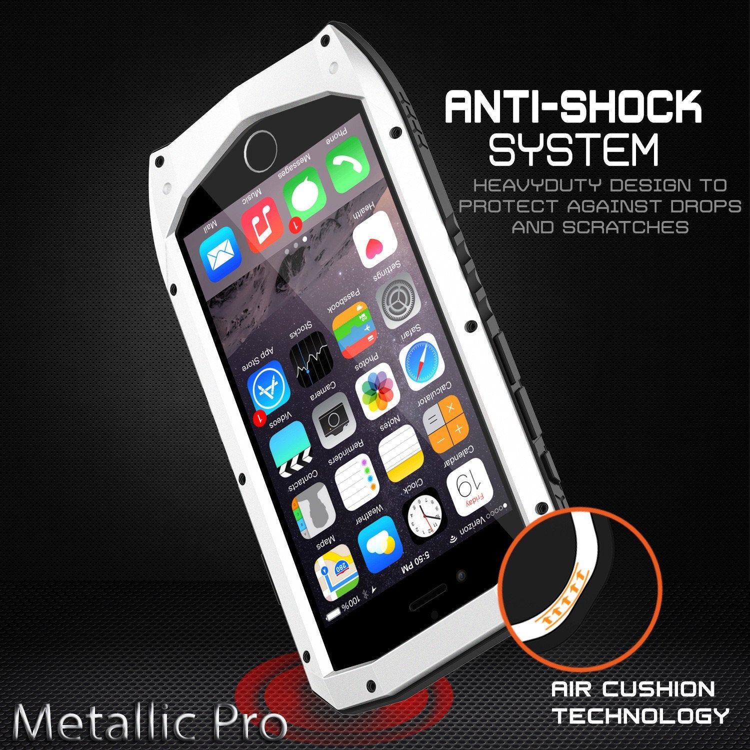 iPhone 6s/6 Case, Punkcase Metallic PRO White Series Cover W/ Attached Screen Protector | Touch-ID - PunkCase NZ