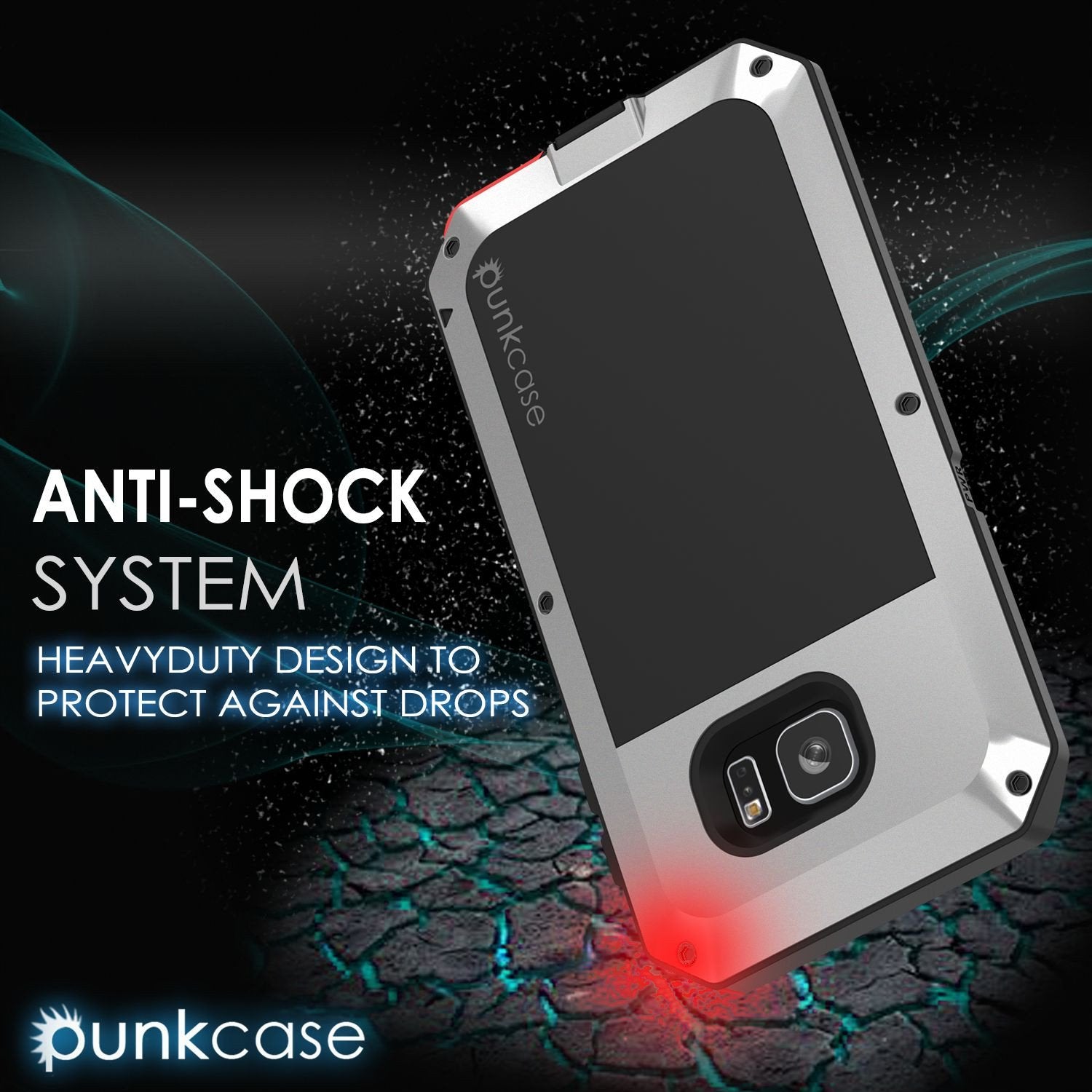 Galaxy S7 EDGE  Case, PUNKcase Metallic Silver Shockproof  Slim Metal Armor Case - PunkCase NZ