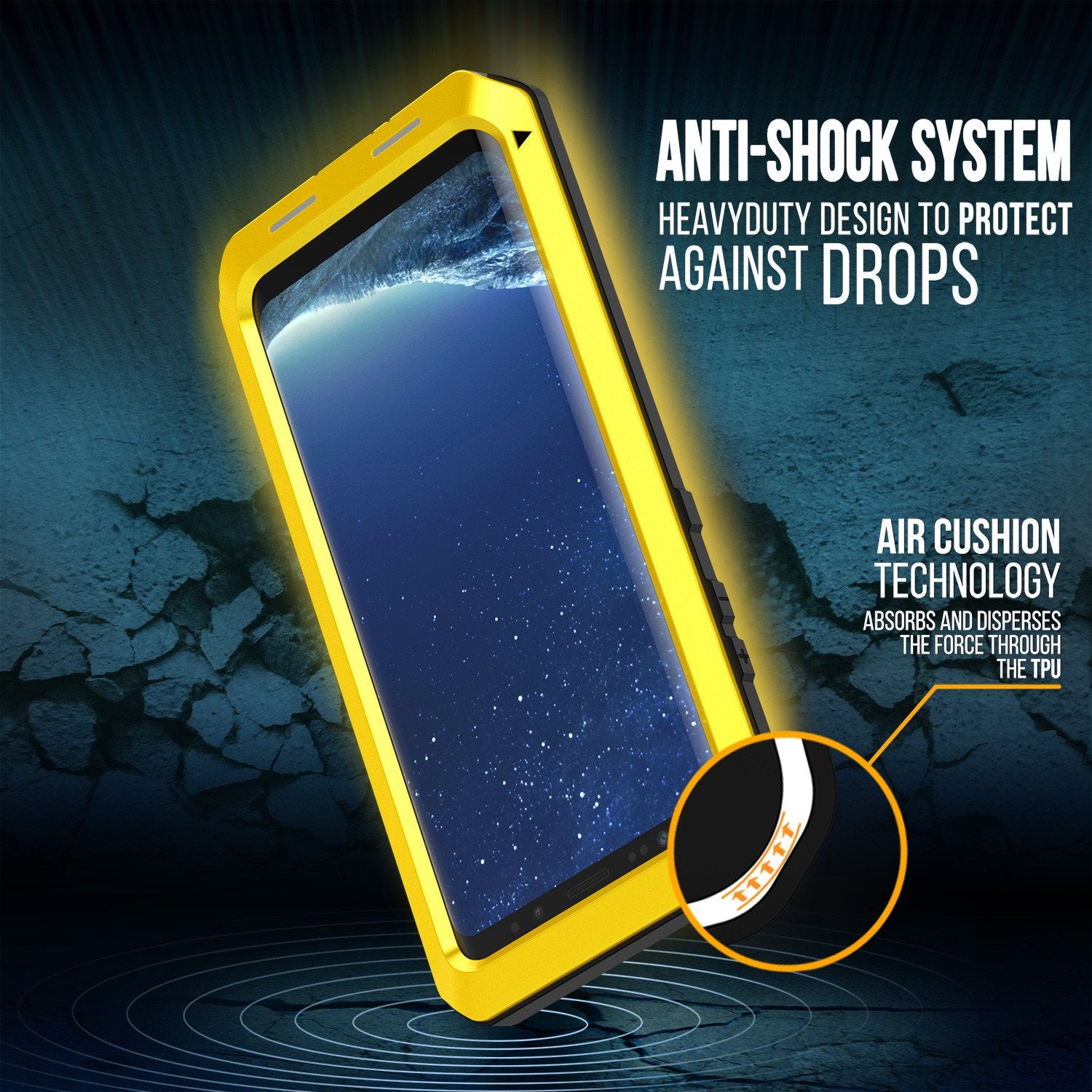 Galaxy S8+ Plus  Case, PUNKcase Metallic Neon Shockproof  Slim Metal Armor Case [Yellow] - PunkCase NZ