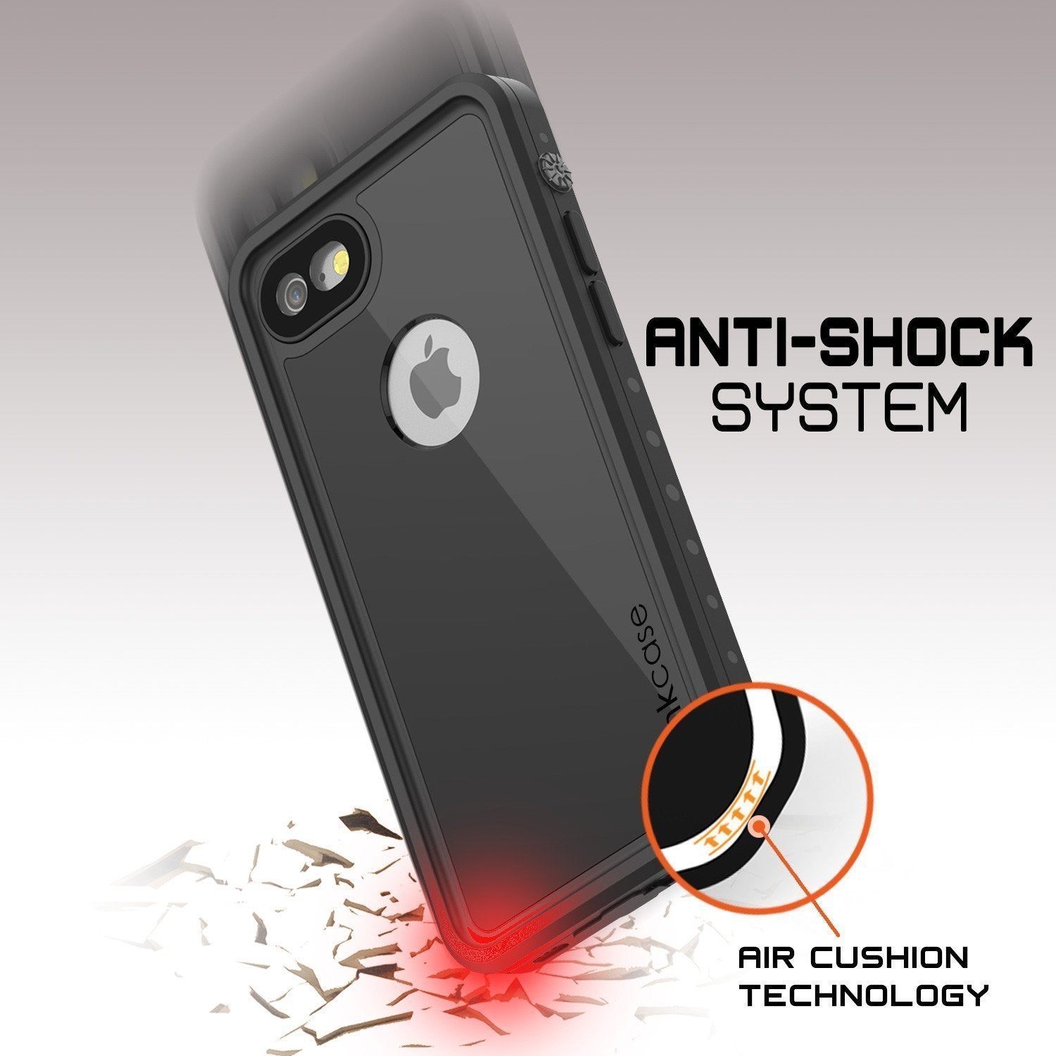iPhone 8 Waterproof Case, Punkcase [Black] [StudStar Series] [Slim Fit] [IP68 Certified][Dirtproof] [Snowproof] - PunkCase NZ