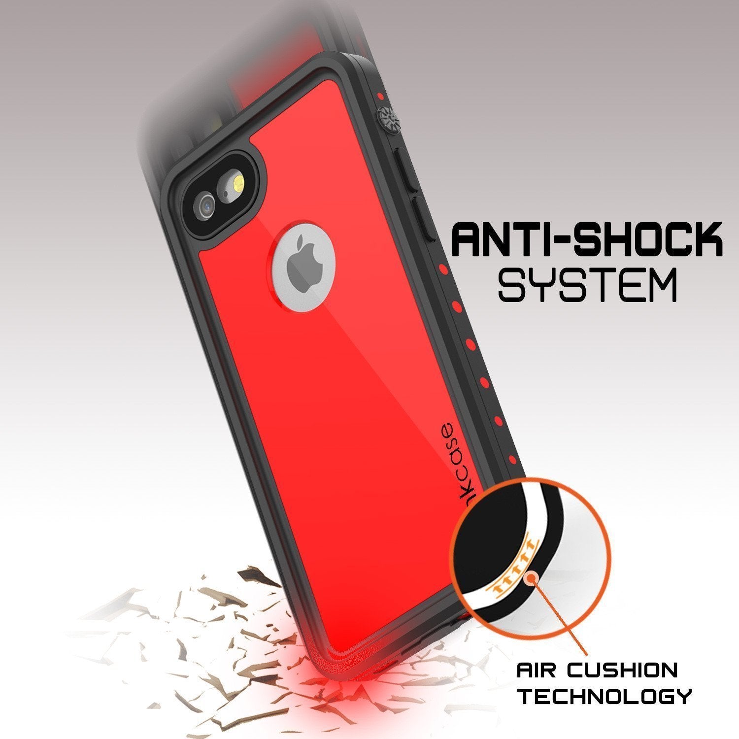 iPhone 8 Waterproof Case, Punkcase [Red] [StudStar Series] [Slim Fit] [IP68 Certified]  [Dirtproof] [Snowproof] - PunkCase NZ