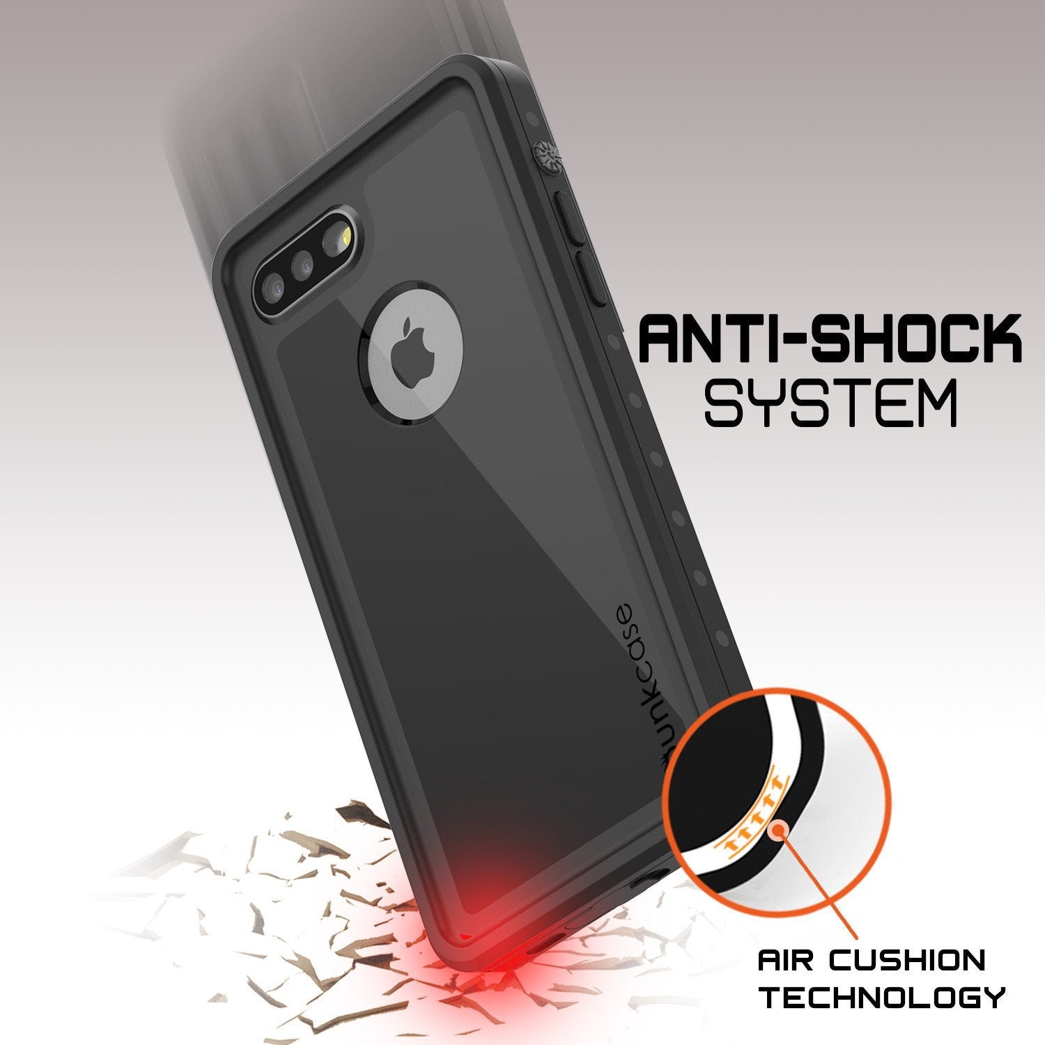 iPhone 7+ Plus Waterproof IP68 Case, Punkcase [Black] [StudStar Series] [Slim Fit] [Dirtproof] - PunkCase NZ
