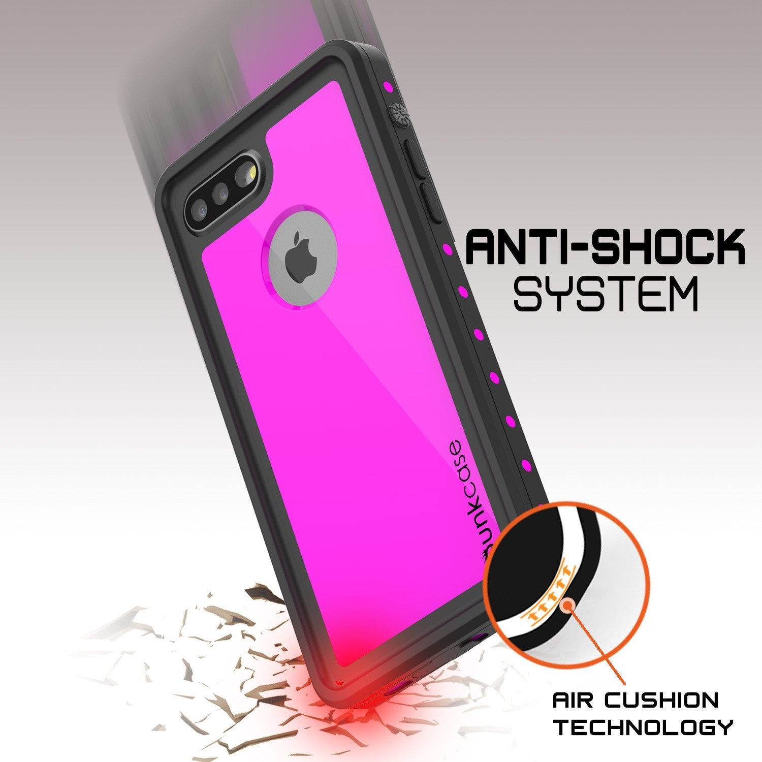 iPhone 8+ Plus Waterproof IP68 Case, Punkcase [Pink] [StudStar Series] [Slim Fit] [Dirtproof] - PunkCase NZ