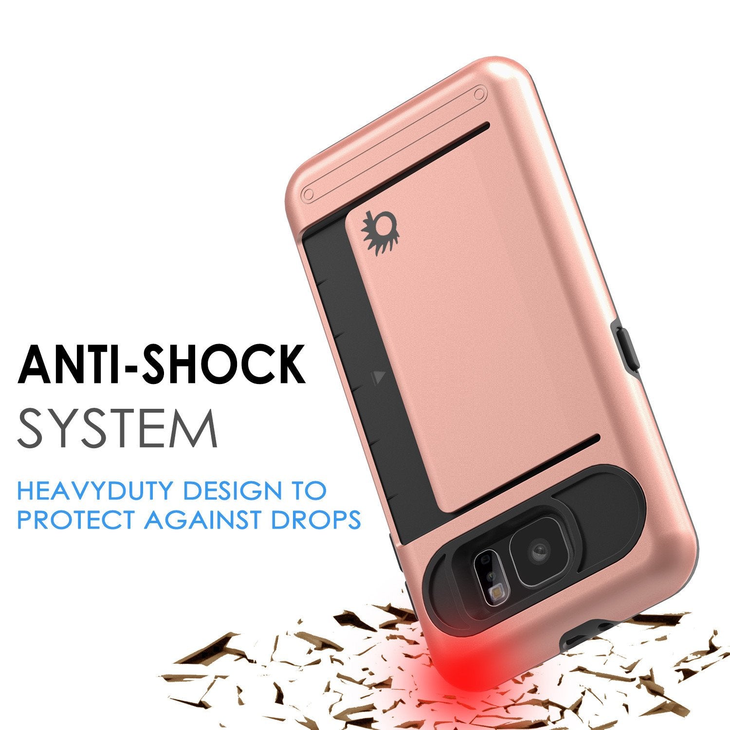 Galaxy s6 Case PunkCase CLUTCH Rose Gold Series Slim Armor Soft Cover Case w/ Tempered Glass - PunkCase NZ