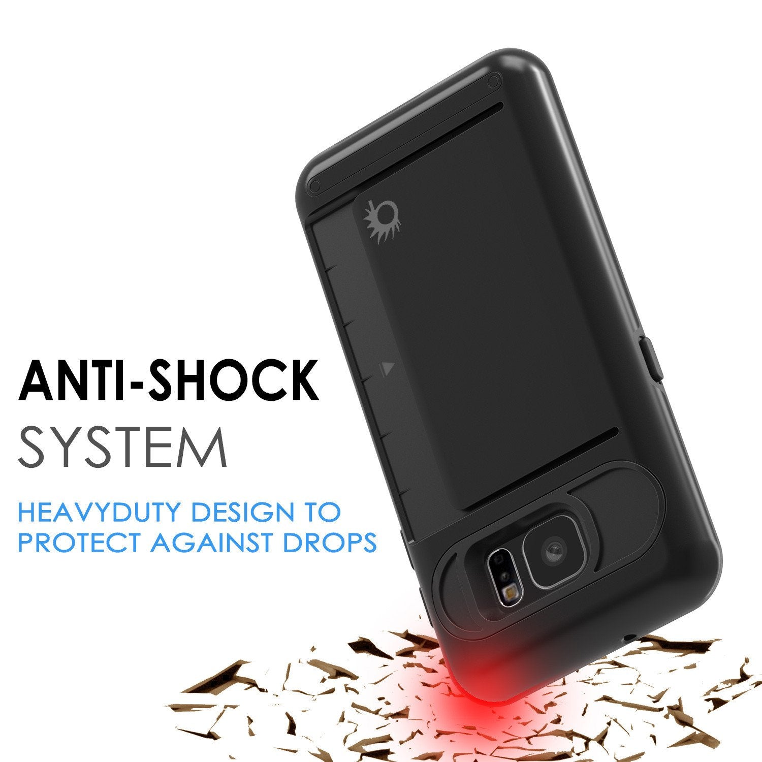 Galaxy S7 EDGE Case PunkCase CLUTCH Black Series Slim Armor Soft Cover Case w/ Screen Protector - PunkCase NZ