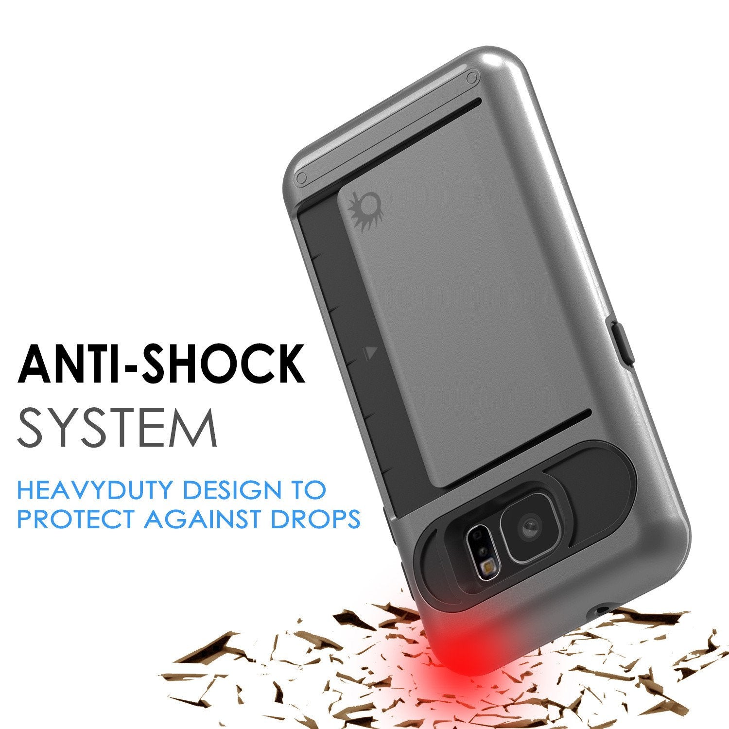 Galaxy S7 EDGE Case PunkCase CLUTCH Grey Series Slim Armor Soft Cover Case w/ Screen Protector - PunkCase NZ