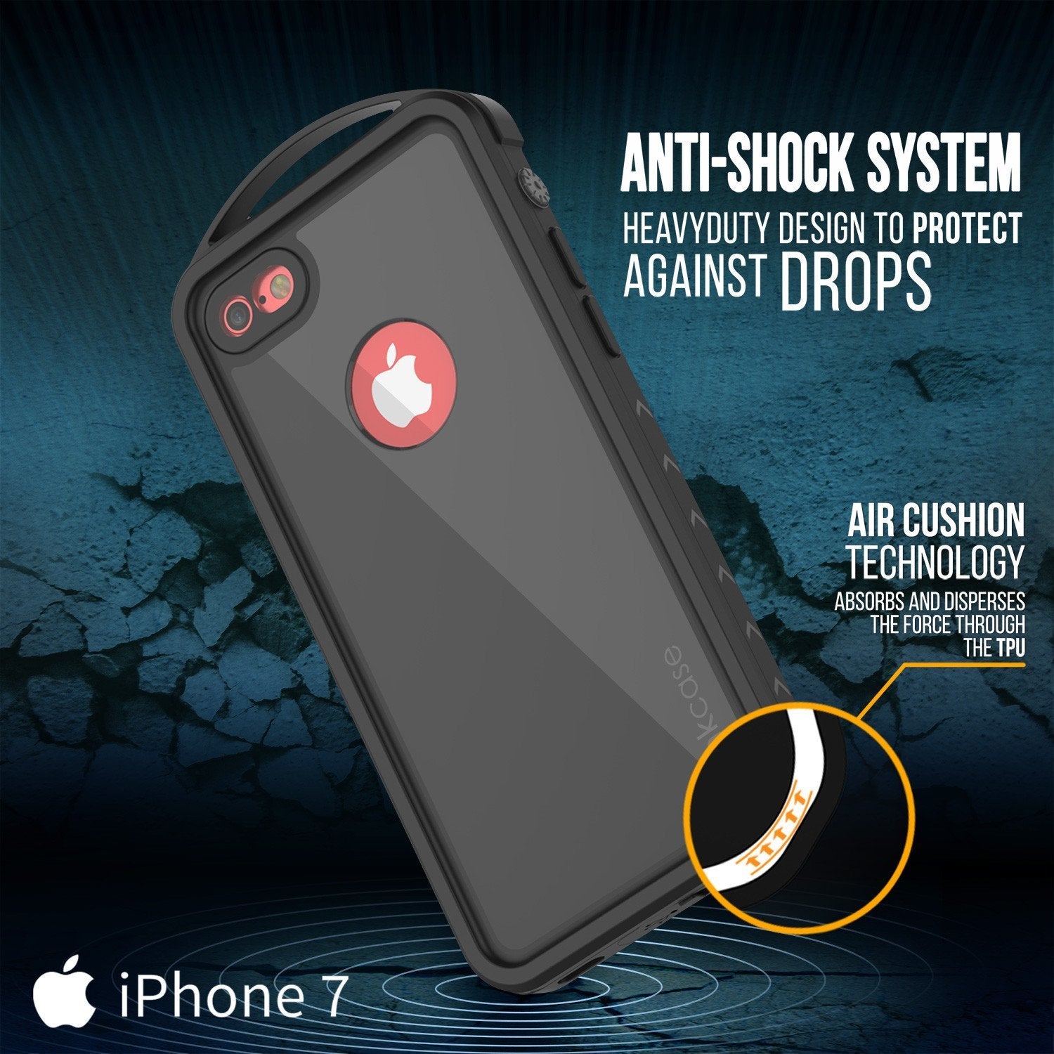 iPhone 8 Waterproof Case, Punkcase ALPINE Series, Black | Heavy Duty Armor Cover - PunkCase NZ