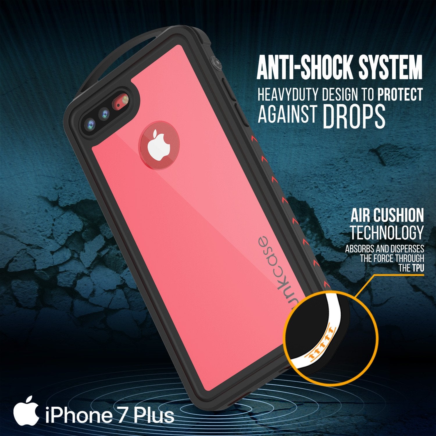 iPhone 7+ Plus Waterproof Case, Punkcase ALPINE Series, Pink | Heavy Duty Armor Cover - PunkCase NZ