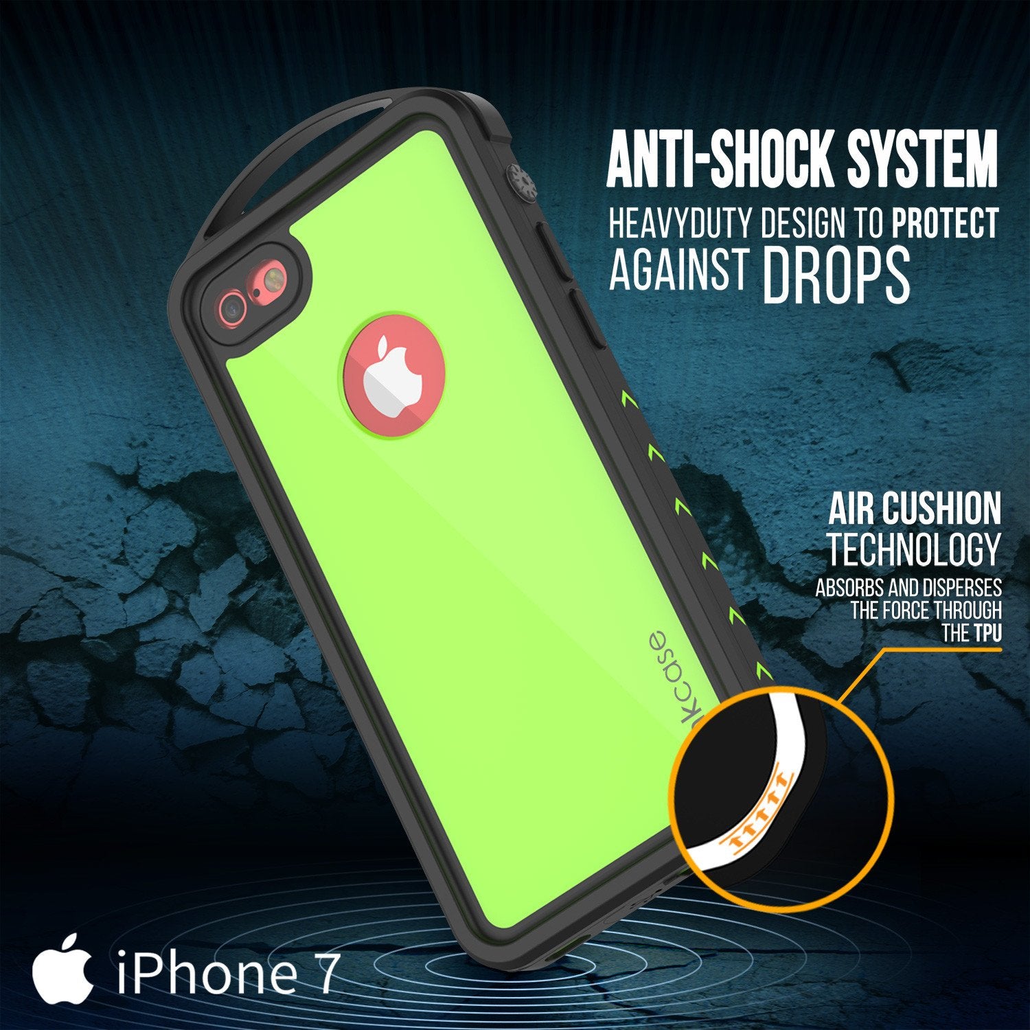 iPhone 7 Waterproof Case, Punkcase ALPINE Series, Light Green | Heavy Duty Armor Cover - PunkCase NZ