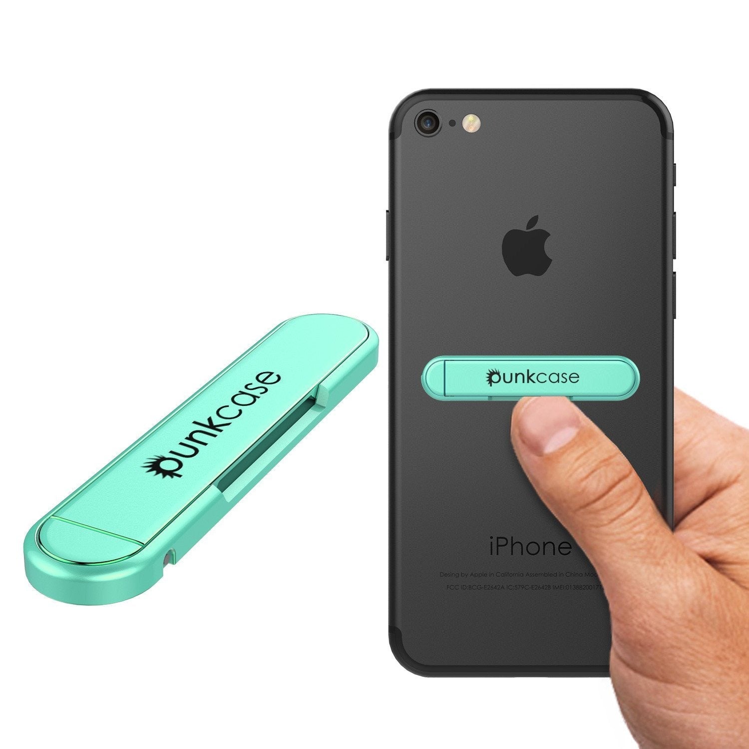 PUNKCASE FlickStick Universal Cell Phone Kickstand for all Mobile Phones & Cases with Flat Backs, One Finger Operation (Teal) - PunkCase NZ